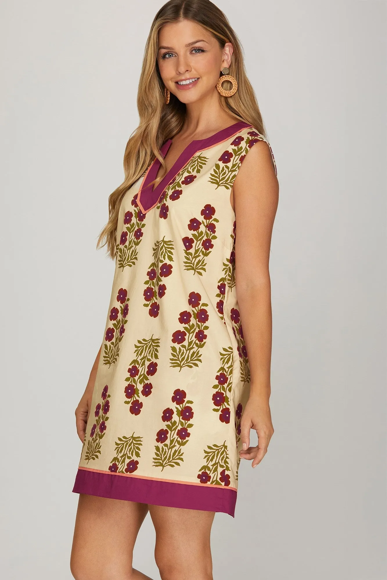 Leighton Printed Mini Dress, Berry sold by North & Main Clothing Company product image thumbnail 2