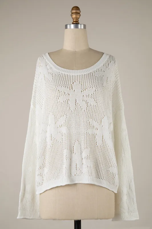 Maggie Lightweight Crochet Top, Ivory made by Miracle