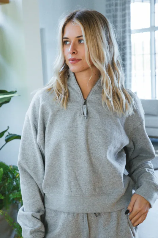 Arleth Three-Quarter Zip Pullover Top, Heather sold by North & Main Clothing Company