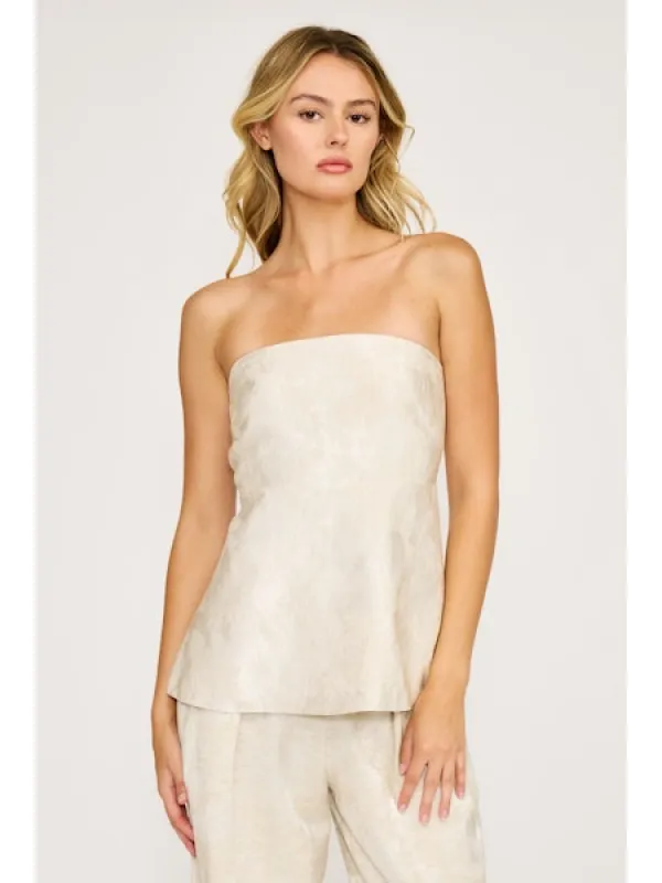 Barbara Strapless Top, Beige | Lucy Paris made by Lucy Paris