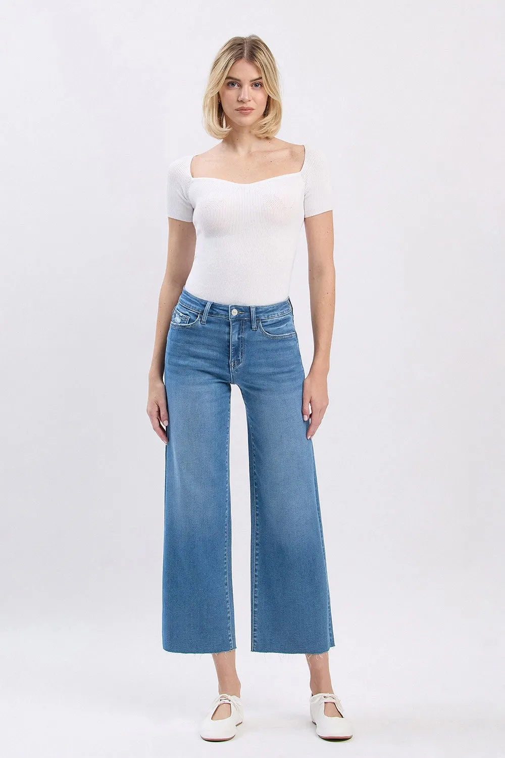High Rise Super Soft Wide Jeans, Right sold by North & Main Clothing Company