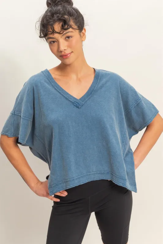 Rylee V-Neck Top, Navy made by HYFVE