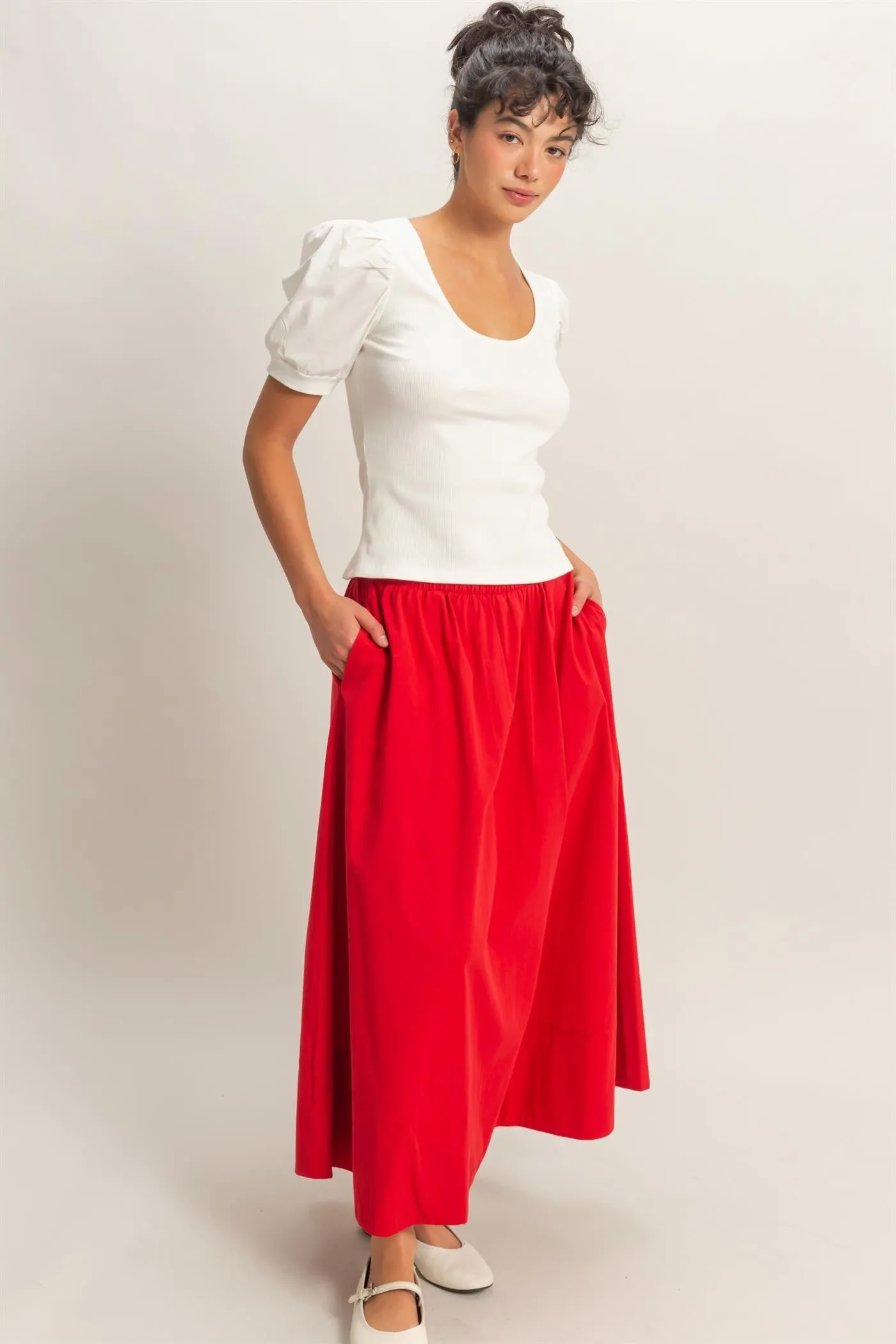 Liza Puff Sleeve Top, White sold by North & Main Clothing Company product image thumbnail 4