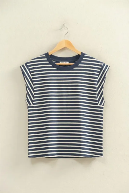 Calley Striped Tee, Navy made by HYFVE