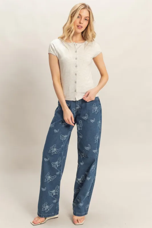 Ariana Button Down Top, Heather Grey sold by North & Main Clothing Company