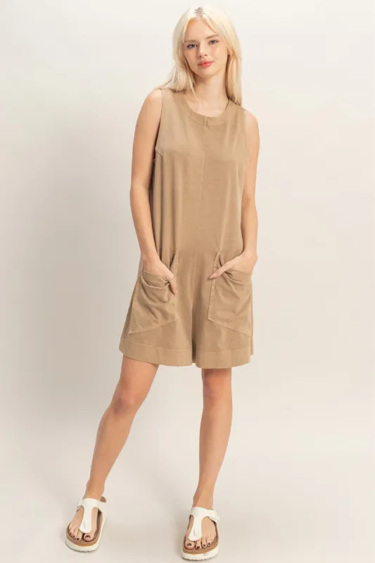Nova Sleeveless Romper, Mocha made by HYFVE