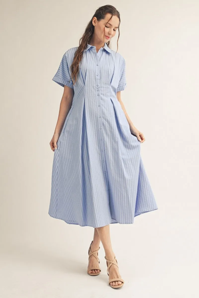 Miriam Button Down Midi Dress, Blue sold by North & Main Clothing Company product image thumbnail 3