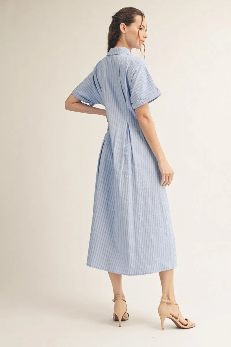 Miriam Button Down Midi Dress, Blue sold by North & Main Clothing Company product image thumbnail 2