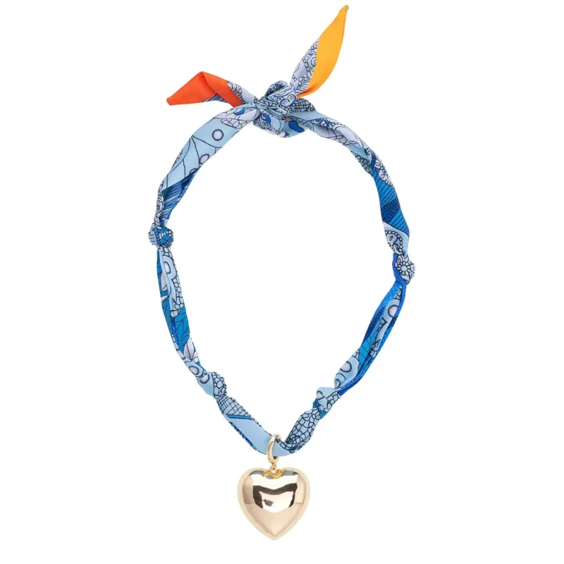 Gabby Puffy Heart Scarf Necklace made by North & Main Clothing Company