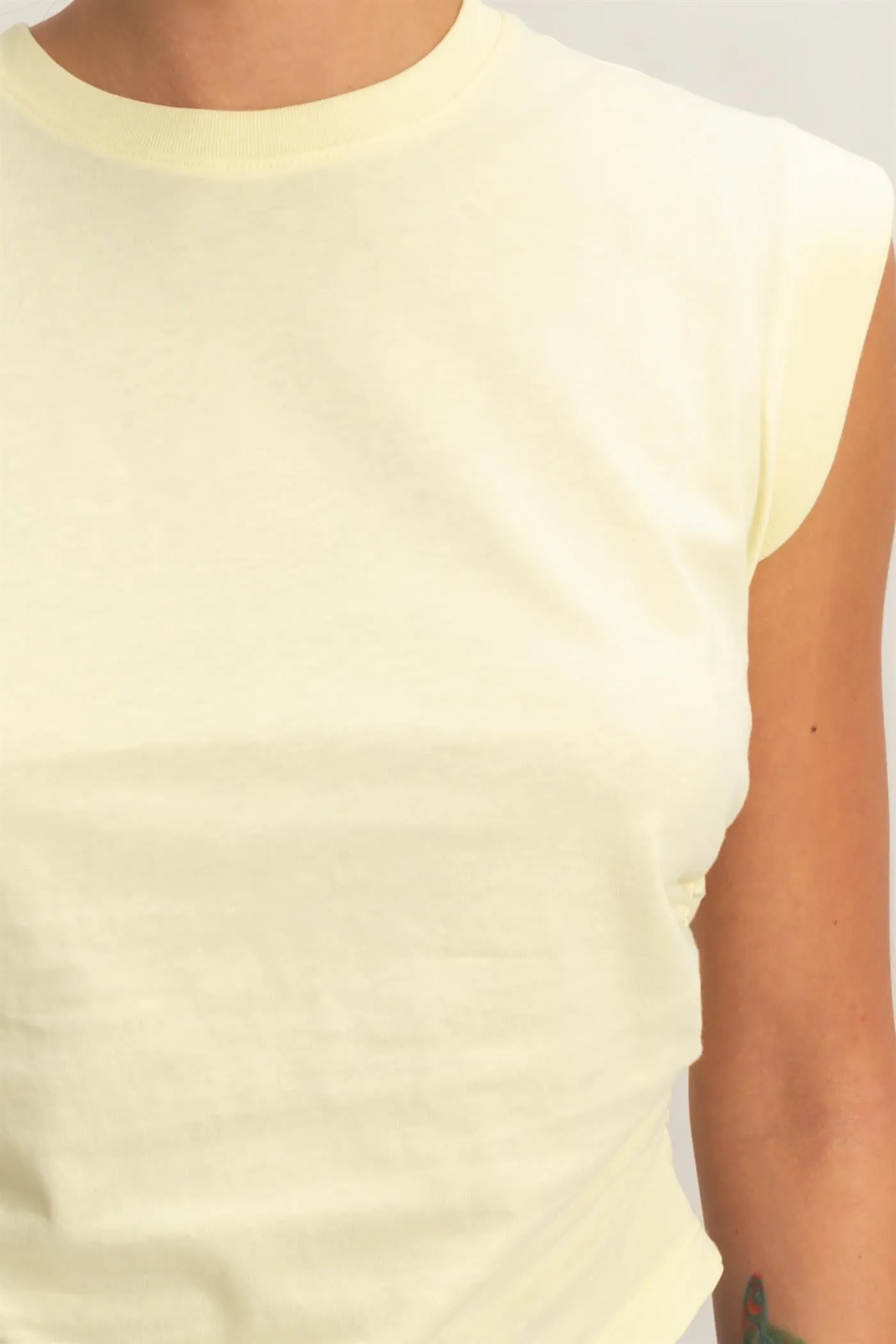 Evie Sleeveless Cotton Top, Pale Yellow sold by North & Main Clothing Company product image thumbnail 4