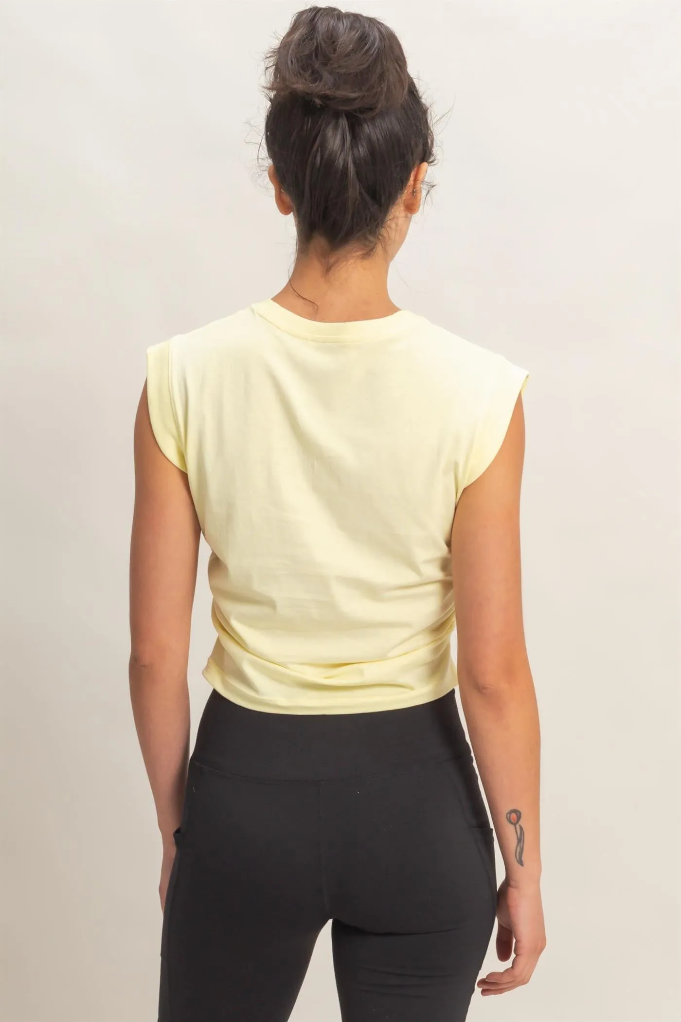 Evie Sleeveless Cotton Top, Pale Yellow sold by North & Main Clothing Company product image thumbnail 5