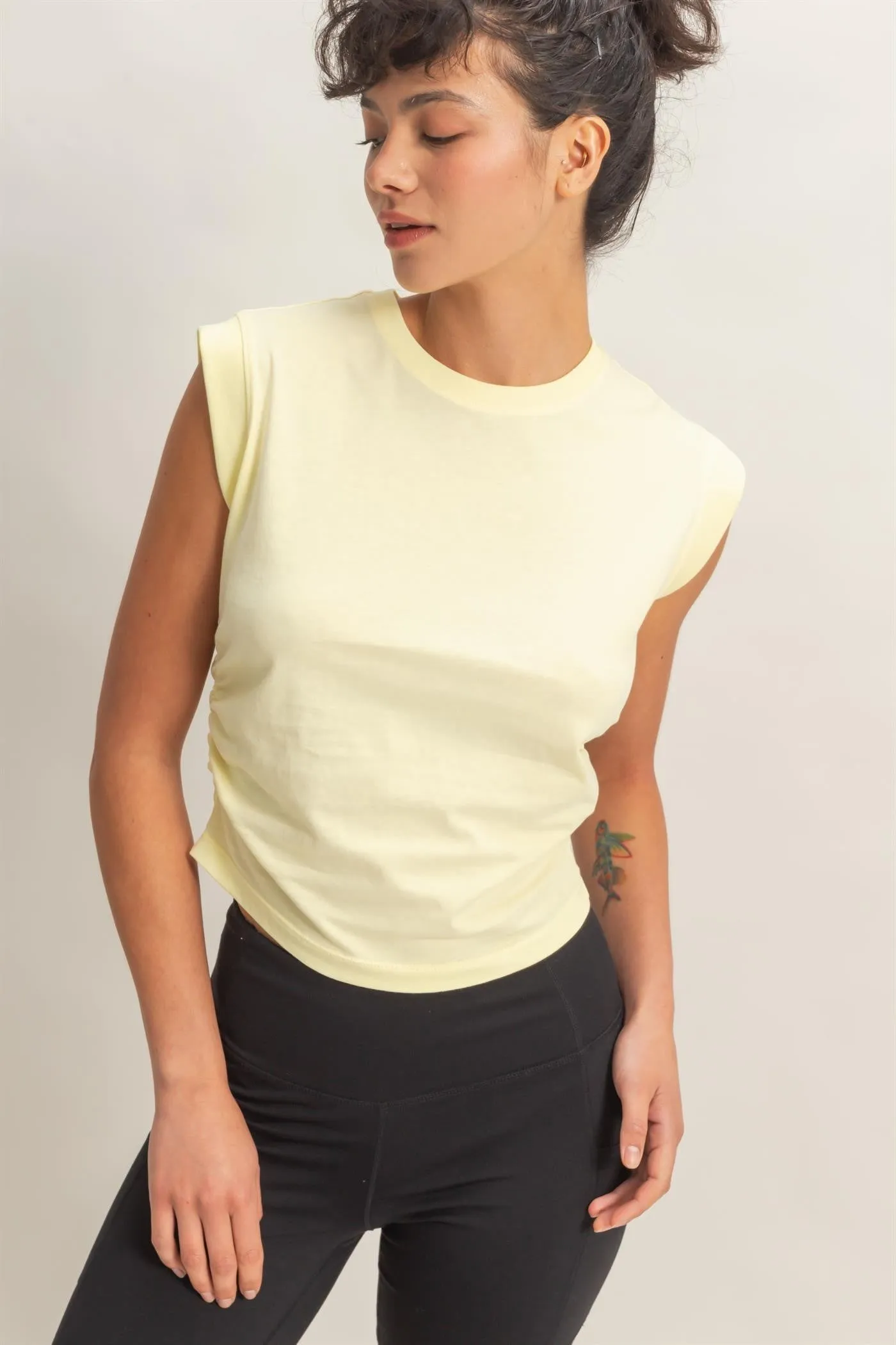 Evie Sleeveless Cotton Top, Pale Yellow sold by North & Main Clothing Company product image thumbnail 2