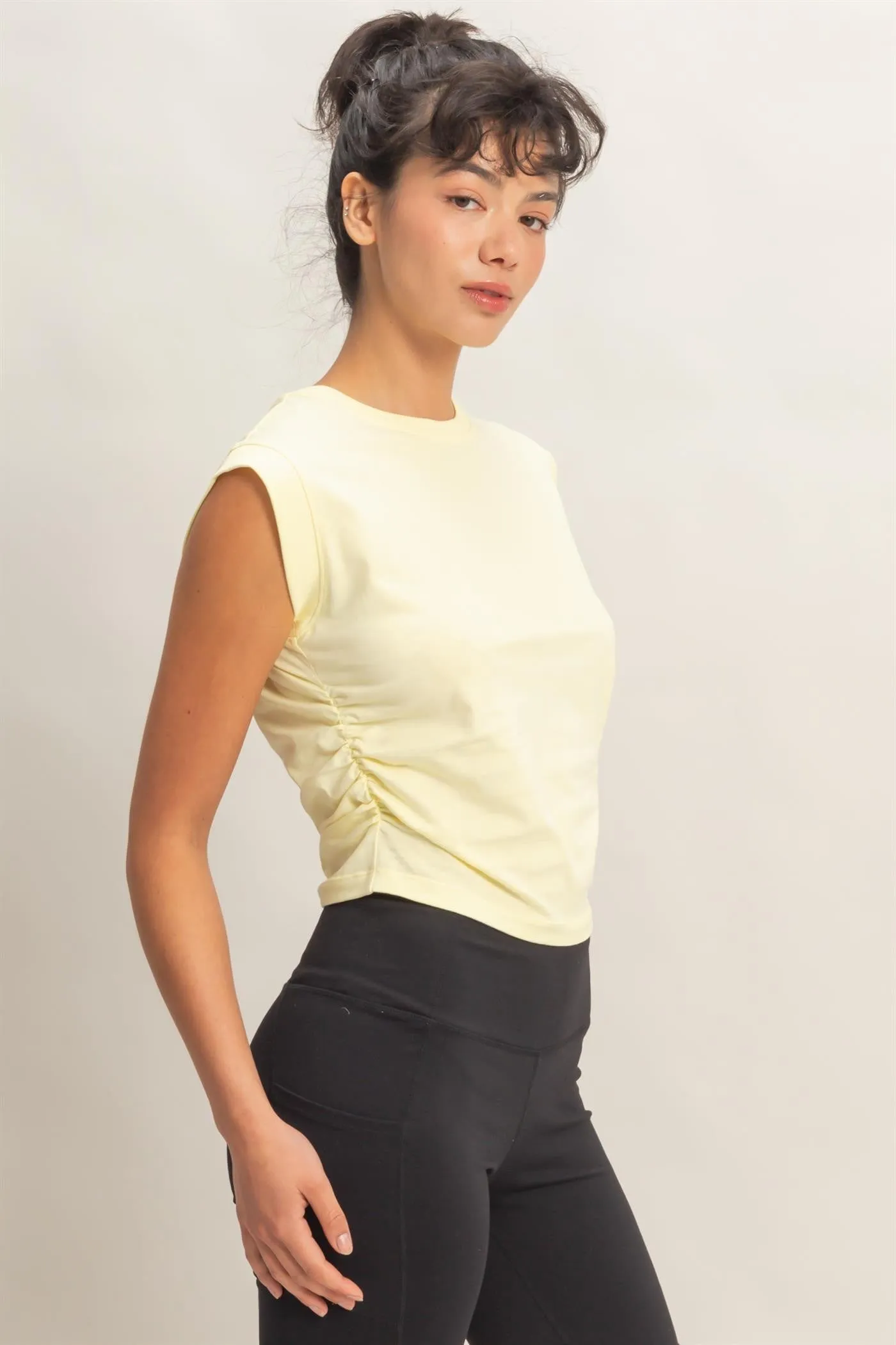 Evie Sleeveless Cotton Top, Pale Yellow sold by North & Main Clothing Company product image thumbnail 3