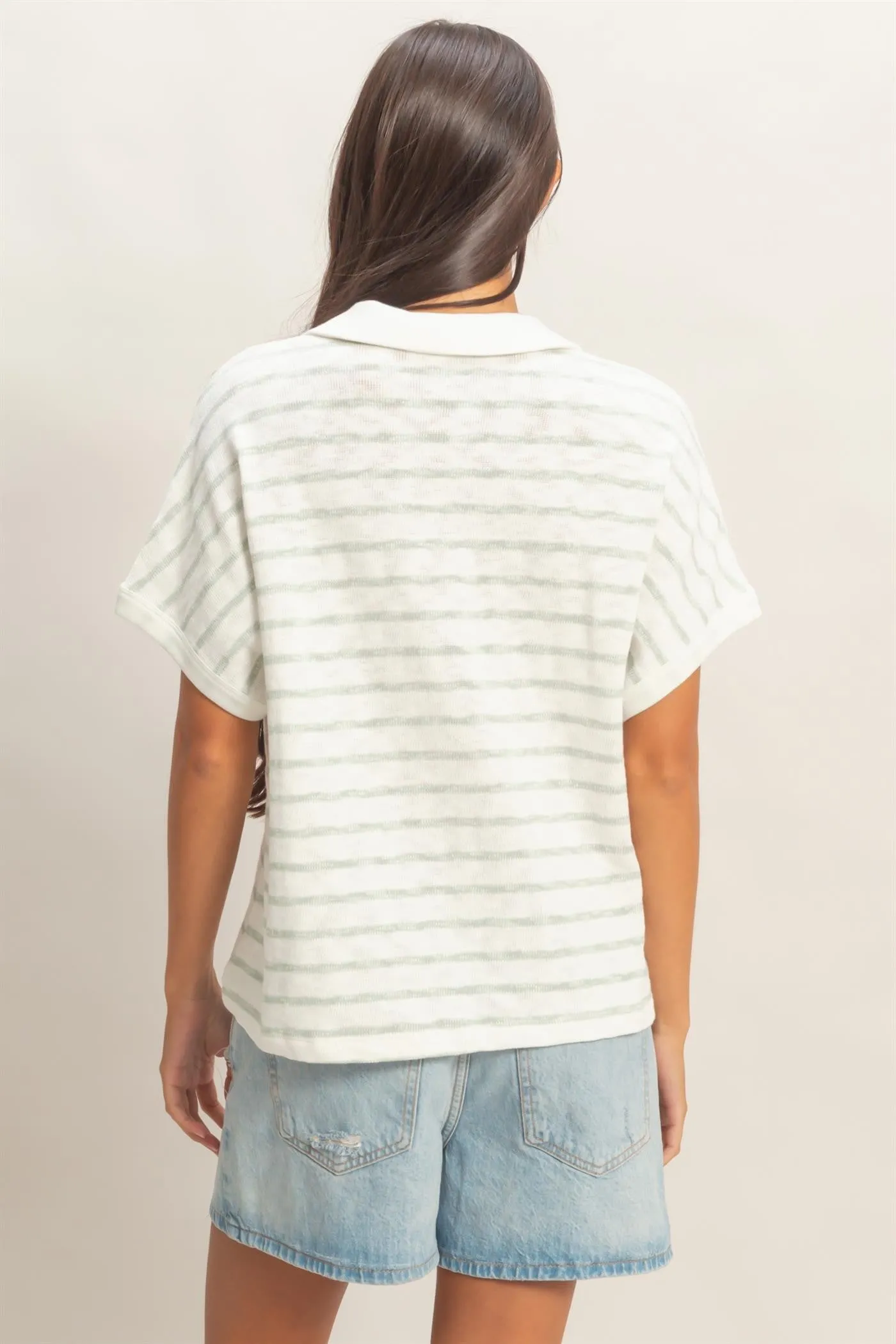 Gia Striped Knit Top, Sage Green sold by North & Main Clothing Company product image thumbnail 5