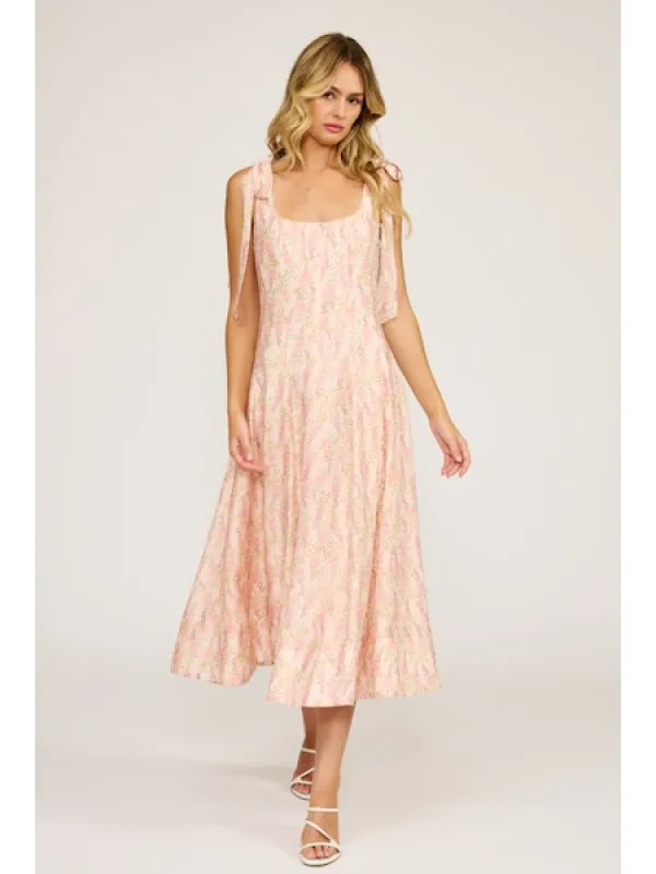 Skyla Midi Dress, Pink Floral | Lucy Paris made by Lucy Paris