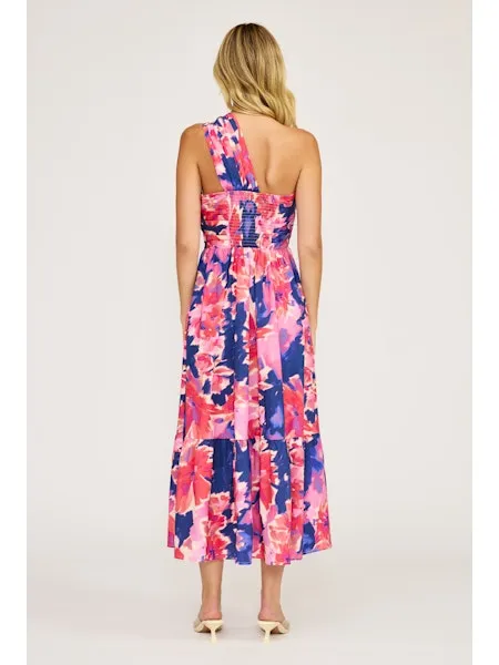 Haven One Shoulder Dress, Pink Multi | Lucy Paris sold by North & Main Clothing Company product image thumbnail 4