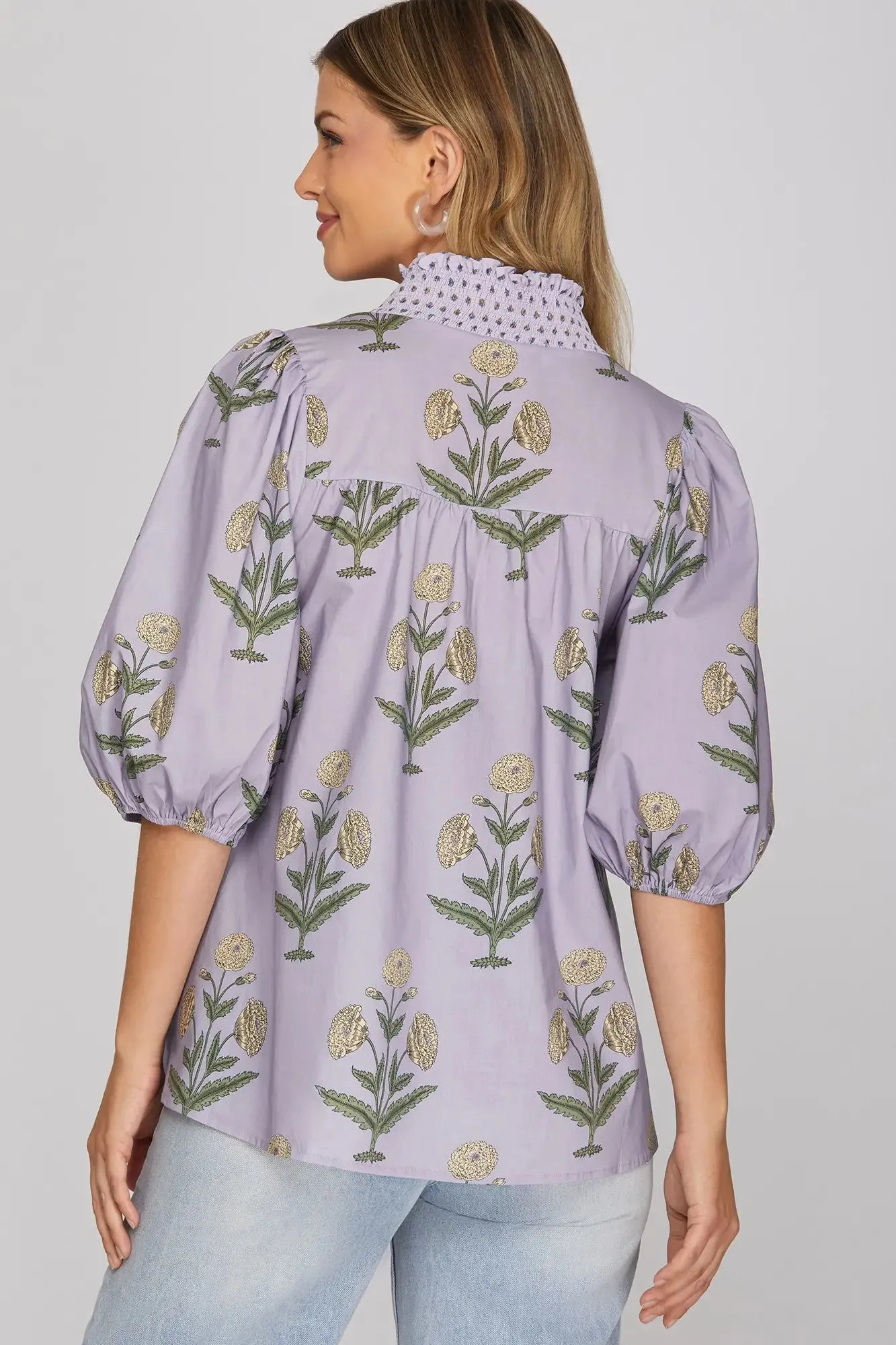 Hattie Printed Top, Lilac sold by North & Main Clothing Company product image thumbnail 2