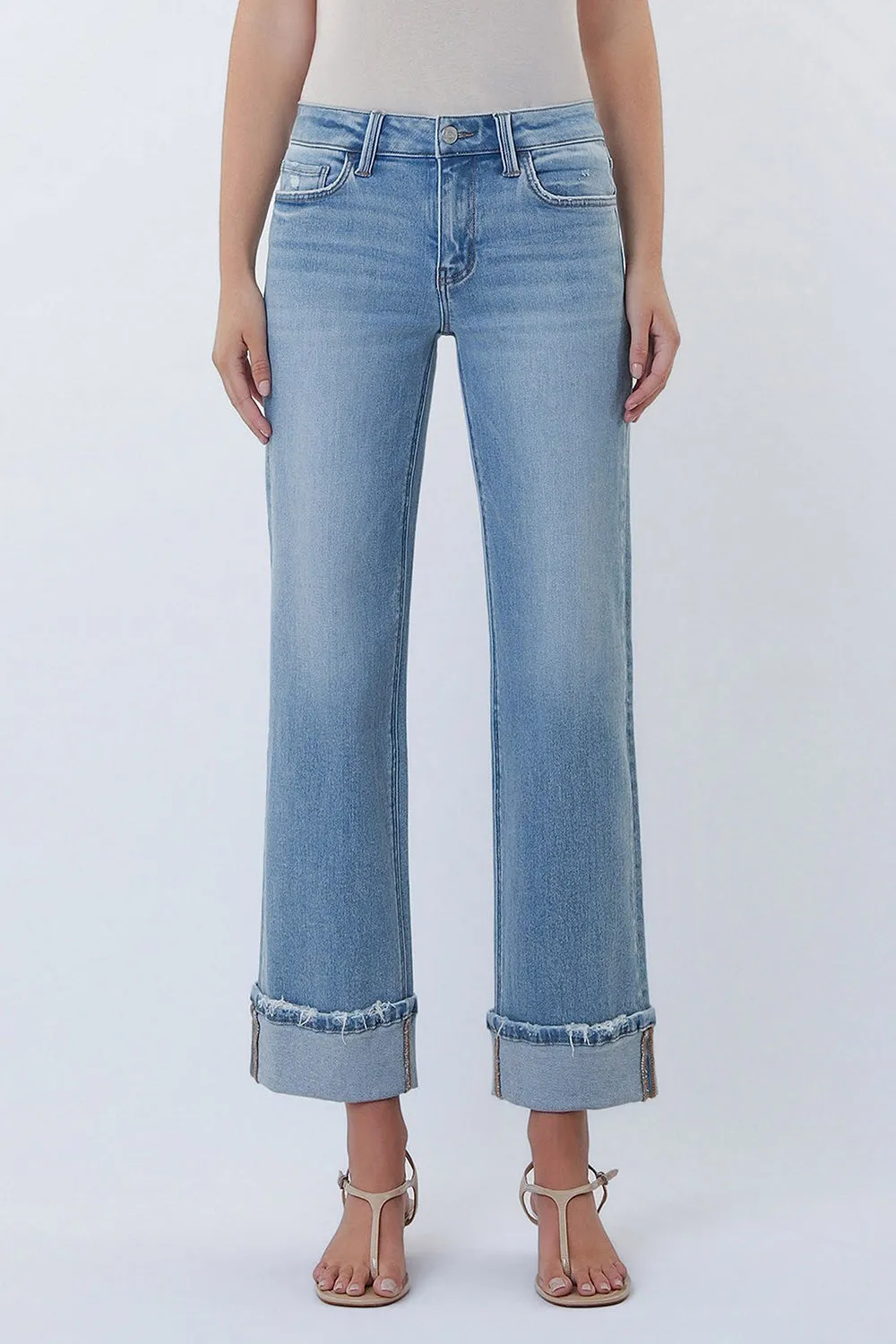 Mid Rise Cuffed Jeans, Energetic sold by North & Main Clothing Company