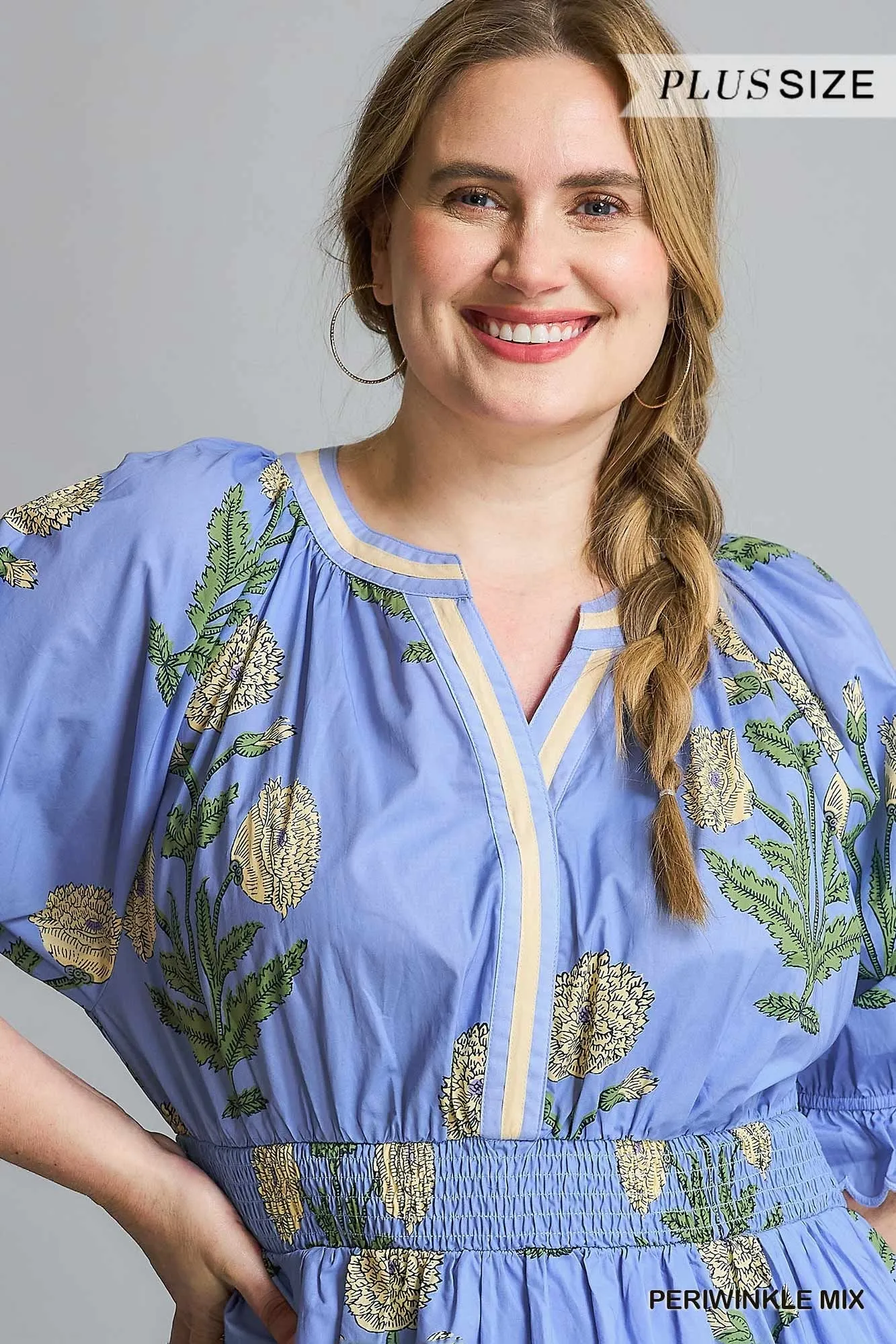 Amelia Floral Midi Dress, Periwinkle Mix | Plus Size sold by North & Main Clothing Company product image thumbnail 4