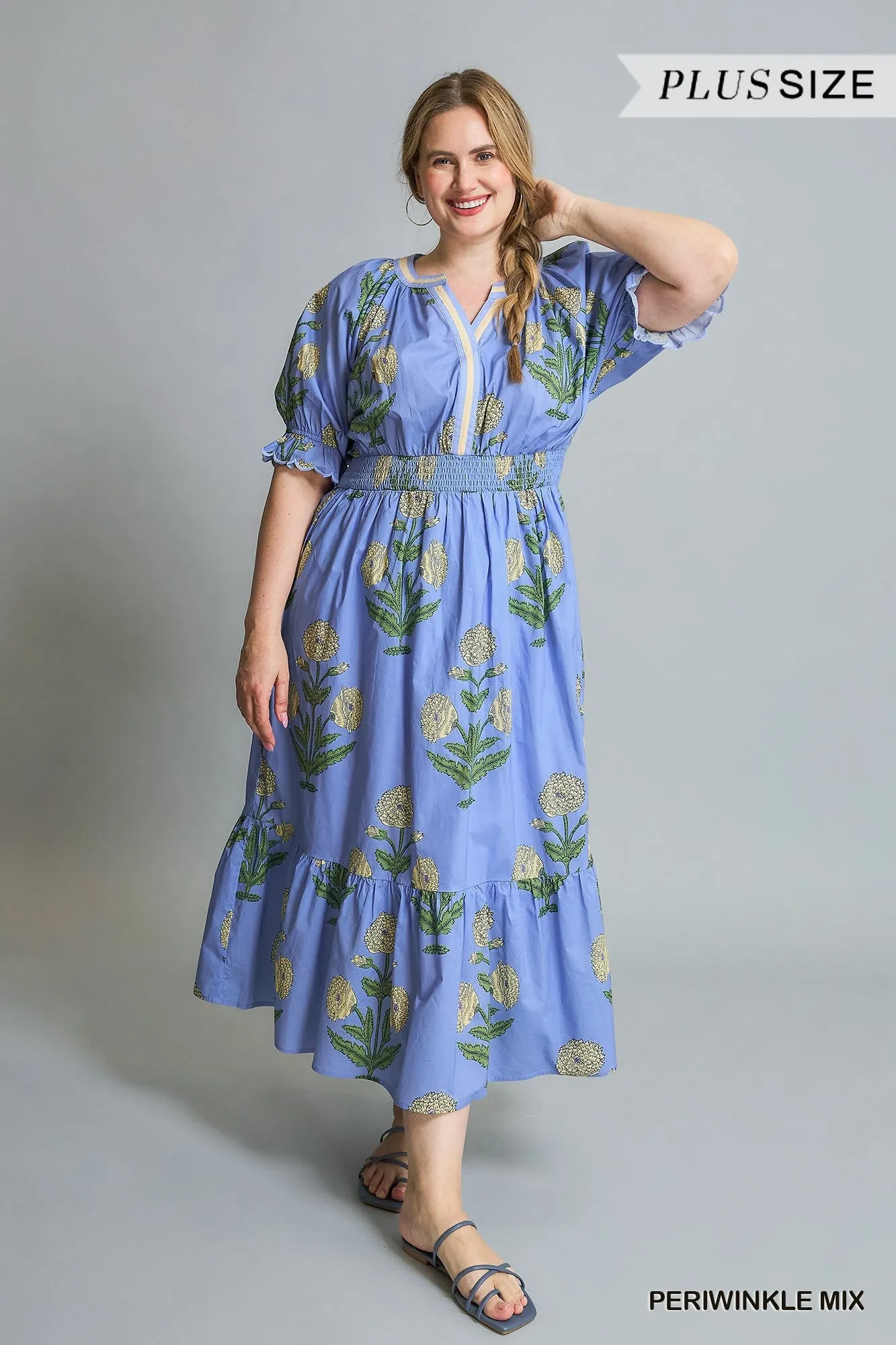 Amelia Floral Midi Dress, Periwinkle Mix | Plus Size sold by North & Main Clothing Company product image thumbnail 2