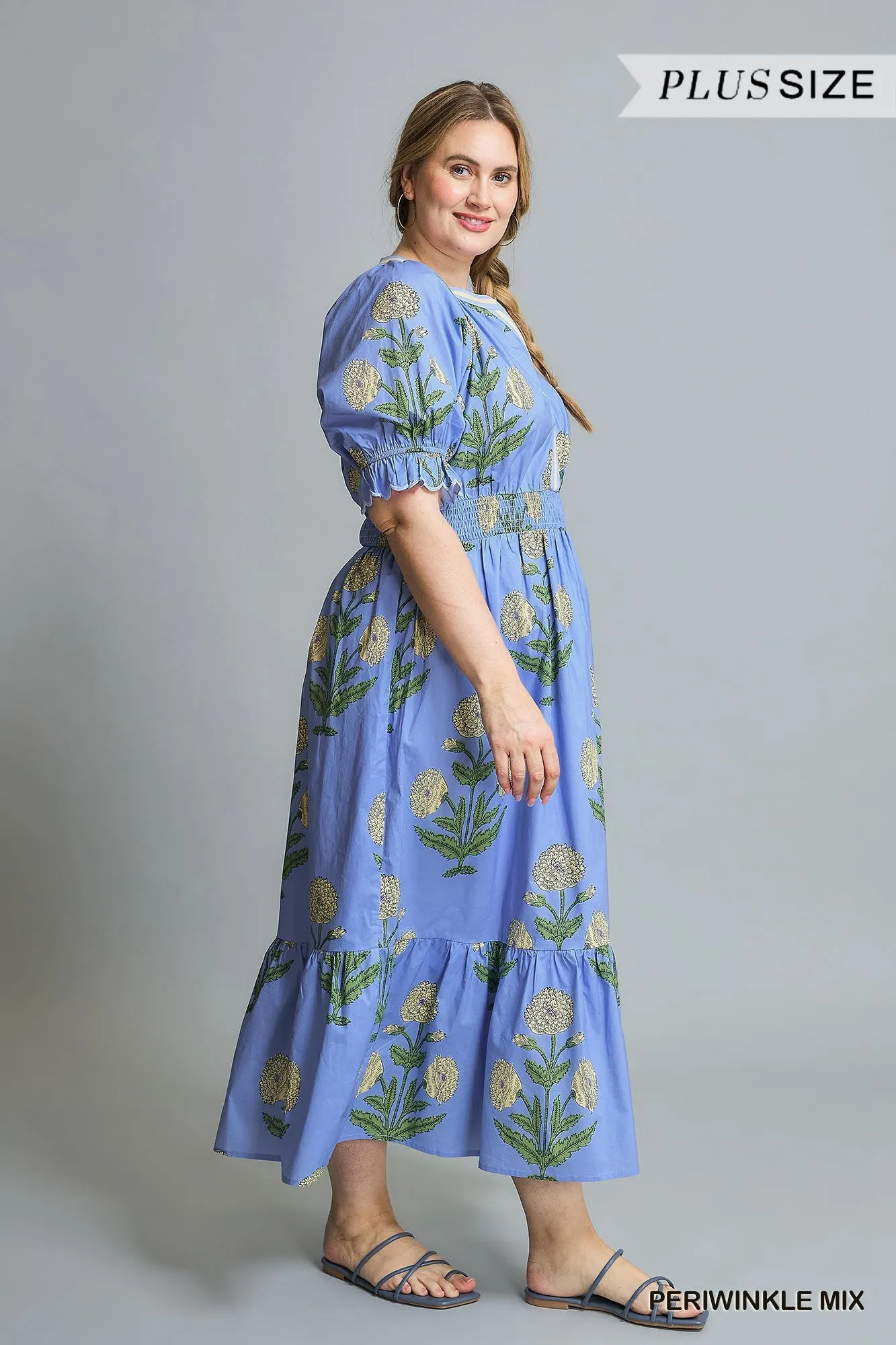 Amelia Floral Midi Dress, Periwinkle Mix | Plus Size sold by North & Main Clothing Company product image thumbnail 3