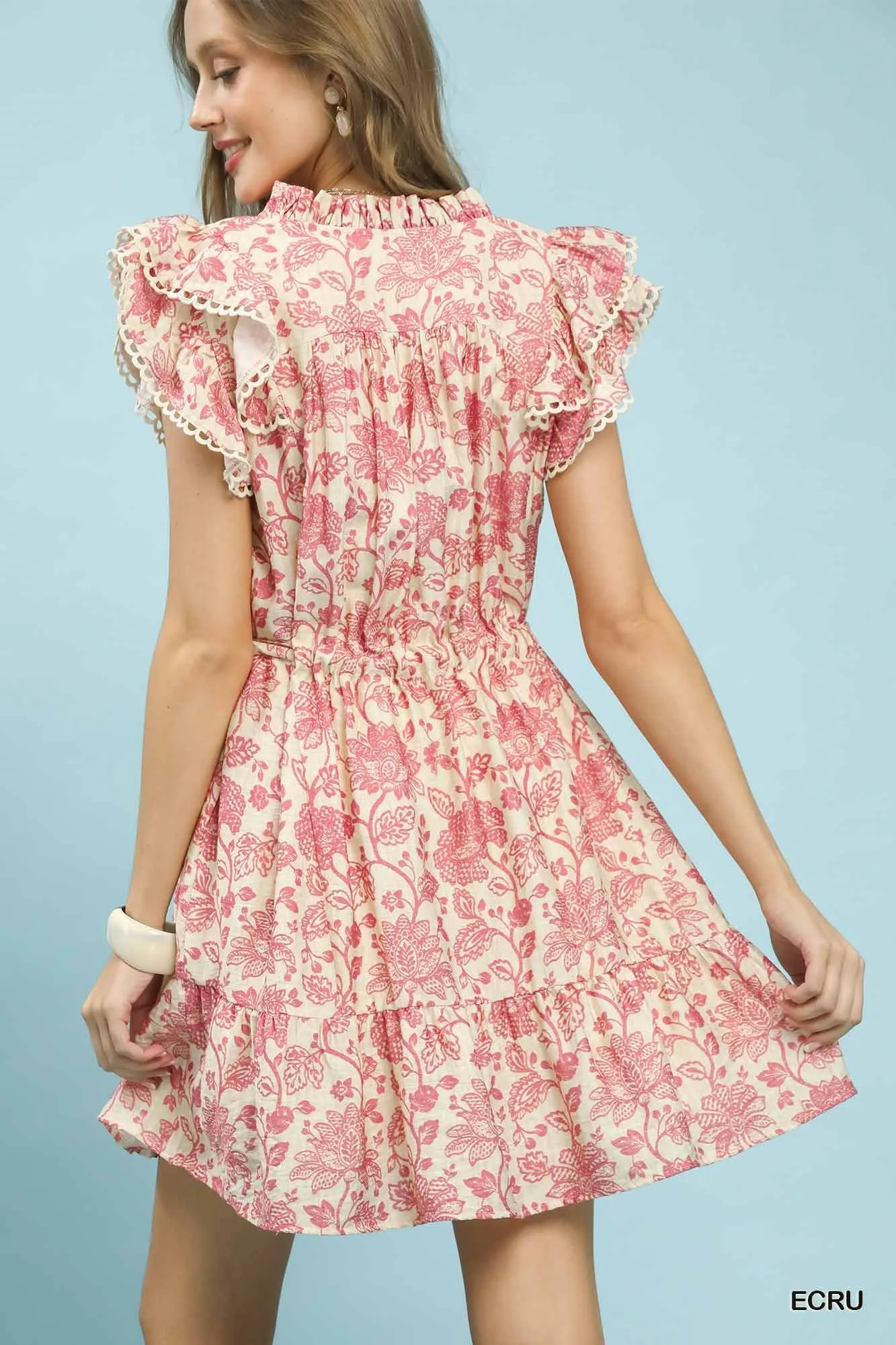 Sonoma Printed Mini Dress, Ecru sold by North & Main Clothing Company product image thumbnail 5