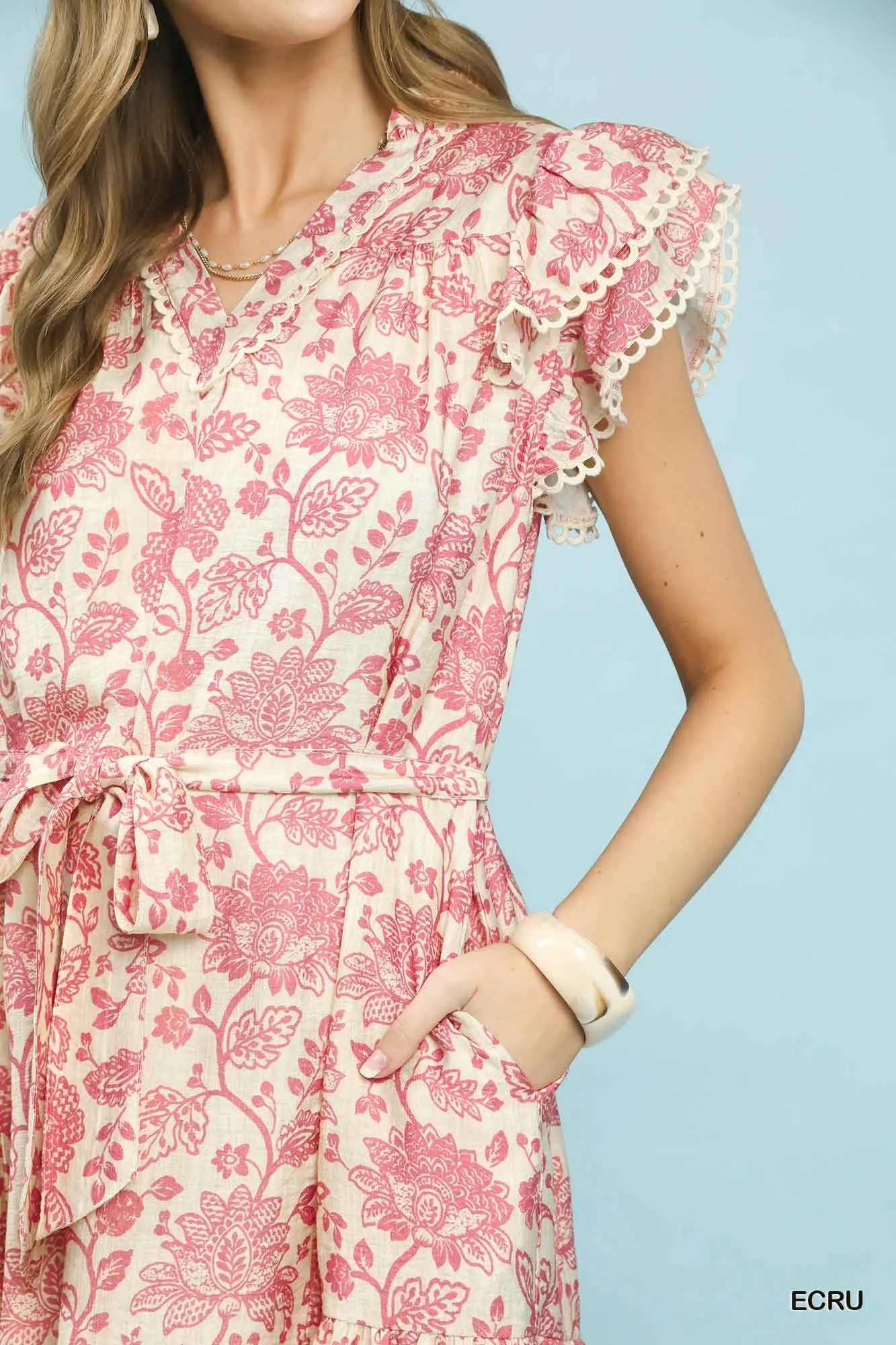 Sonoma Printed Mini Dress, Ecru sold by North & Main Clothing Company product image thumbnail 3