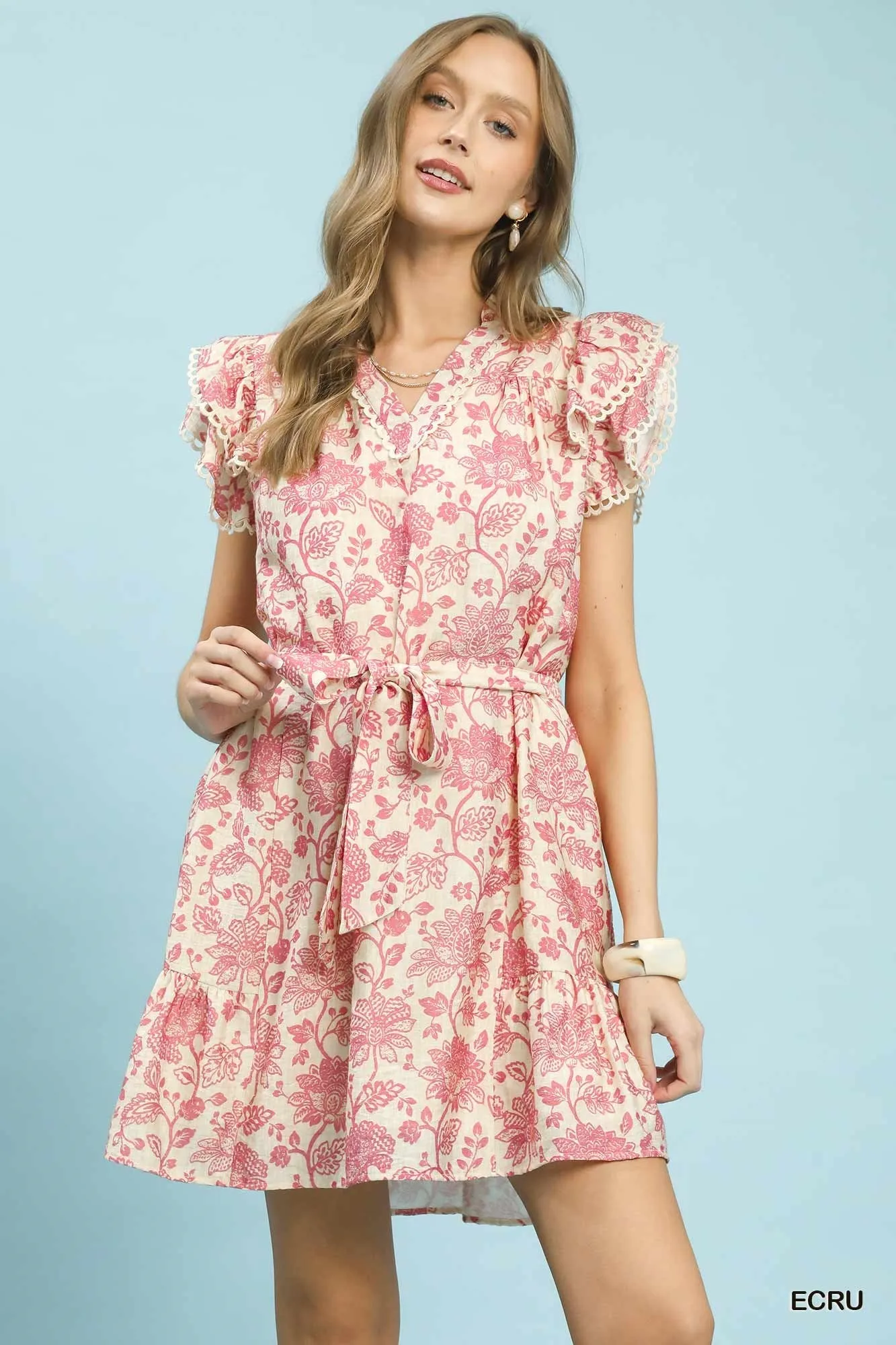 Sonoma Printed Mini Dress, Ecru sold by North & Main Clothing Company product image thumbnail 2