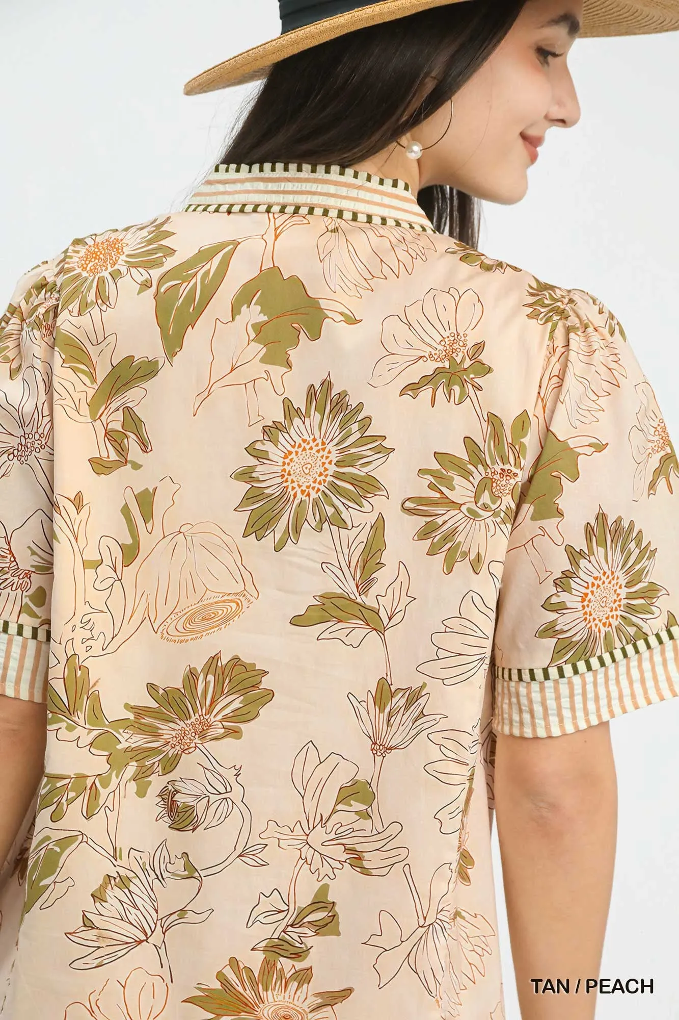 Sierra Floral Mini Dress, Tan/Peach sold by North & Main Clothing Company product image thumbnail 4