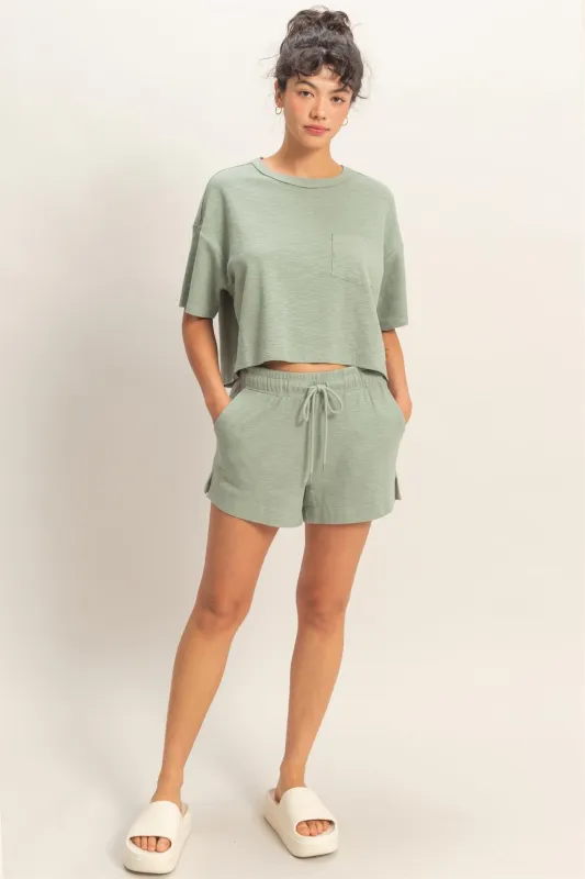 Marina Shorts, Sage Green made by HYFVE