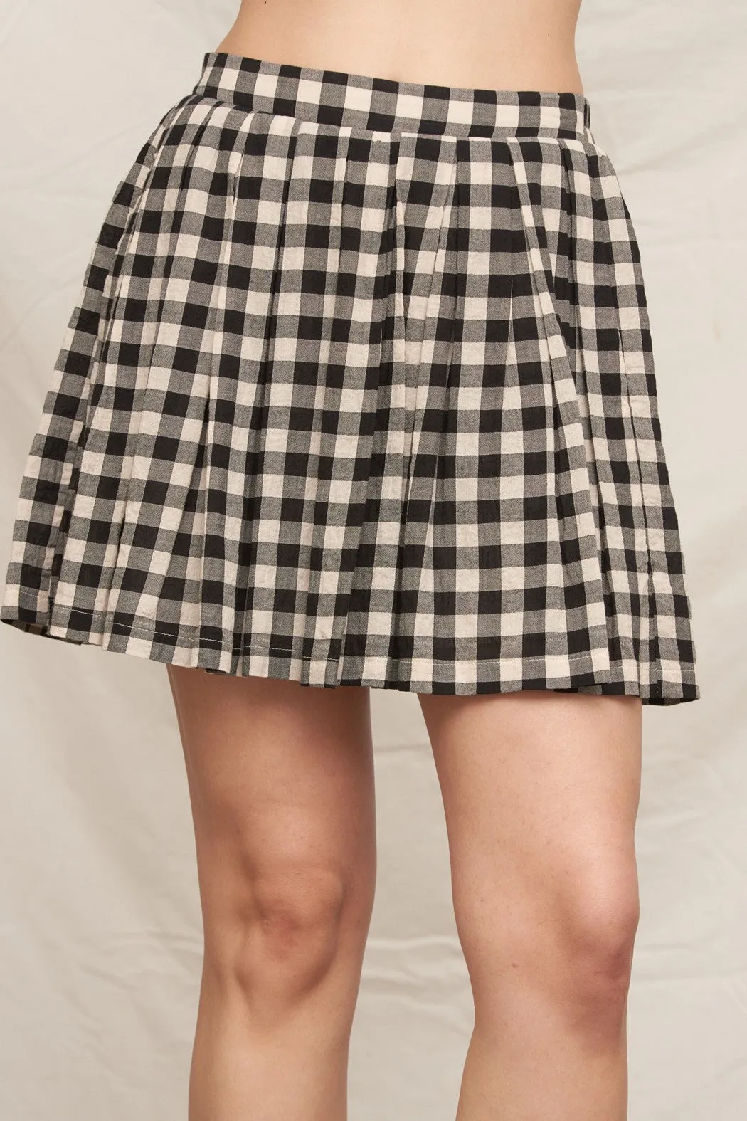 Jovie Pleated Skirt, Black Ivory sold by North & Main Clothing Company product image thumbnail 2