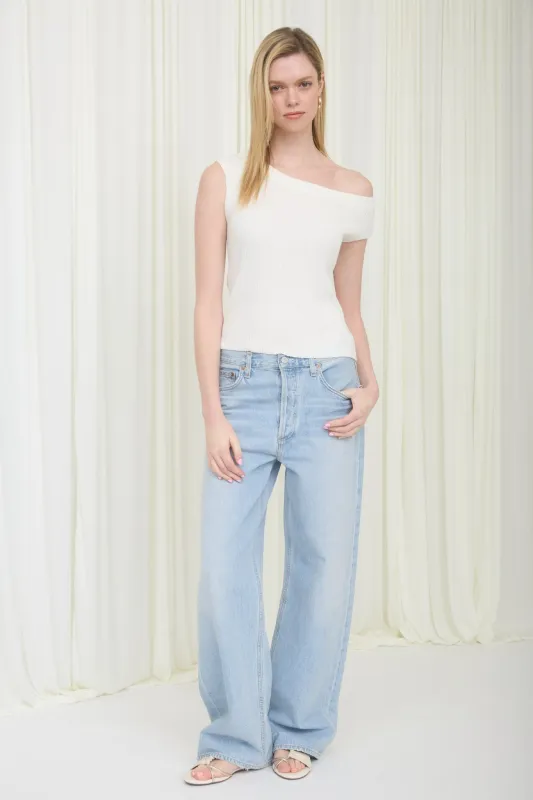 Capri Knit Sweater Top, Ivory made by Blu Pepper