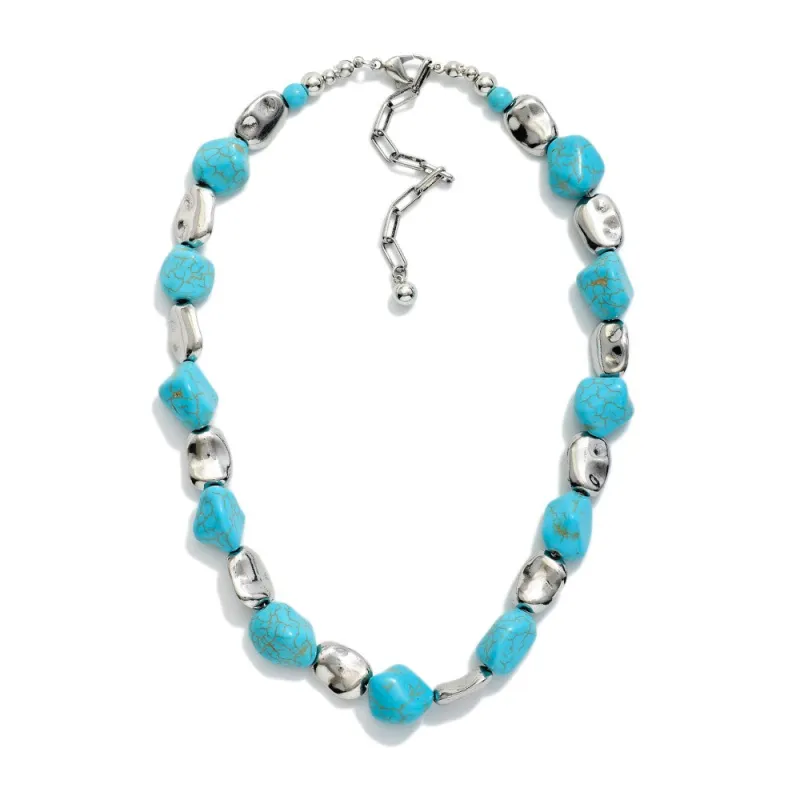 Nugget Beaded Necklace, Turquoise made by North & Main Clothing Company