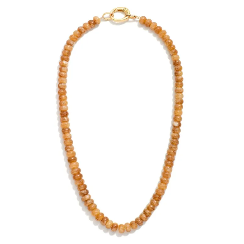 Candy Stone Beaded Necklace, Brown made by North & Main Clothing Company