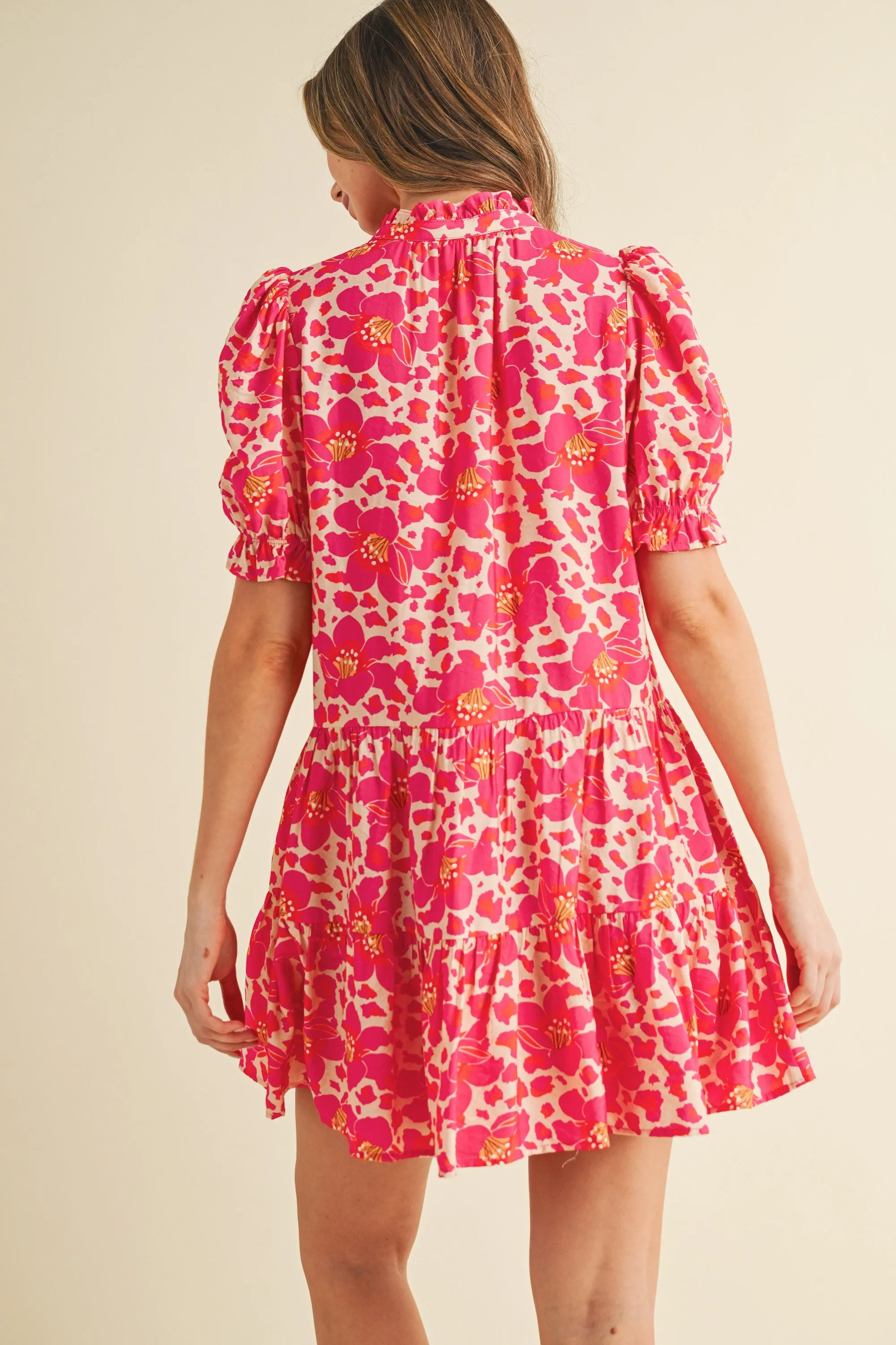 Peyton Floral Mini Dress, Pink sold by North & Main Clothing Company product image thumbnail 4