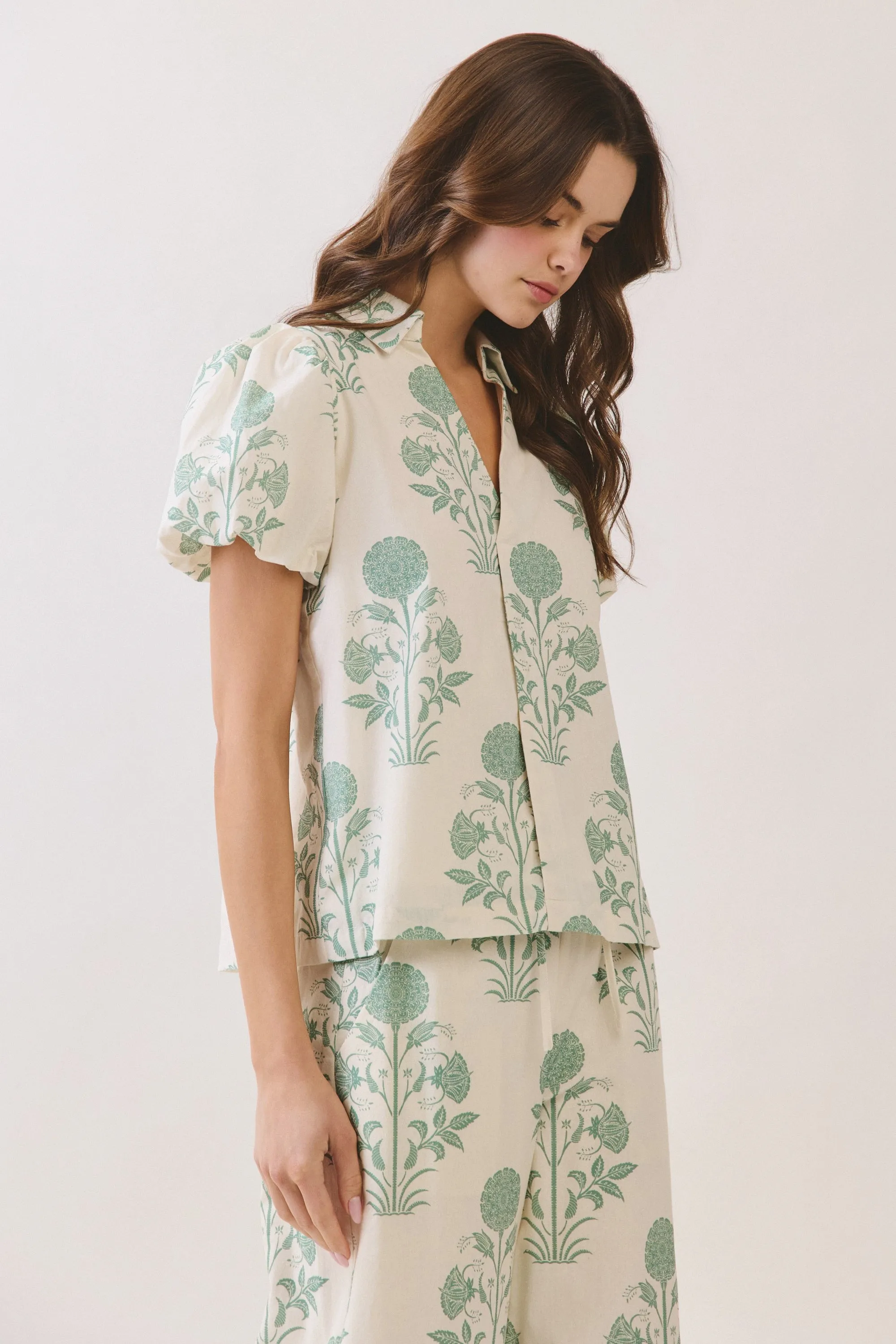 Kyleigh Floral Top, Green sold by North & Main Clothing Company product image thumbnail 2