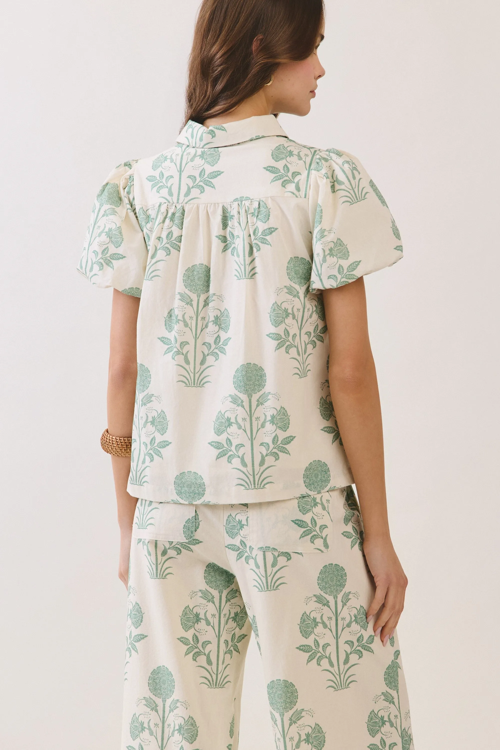 Kyleigh Floral Top, Green sold by North & Main Clothing Company product image thumbnail 3