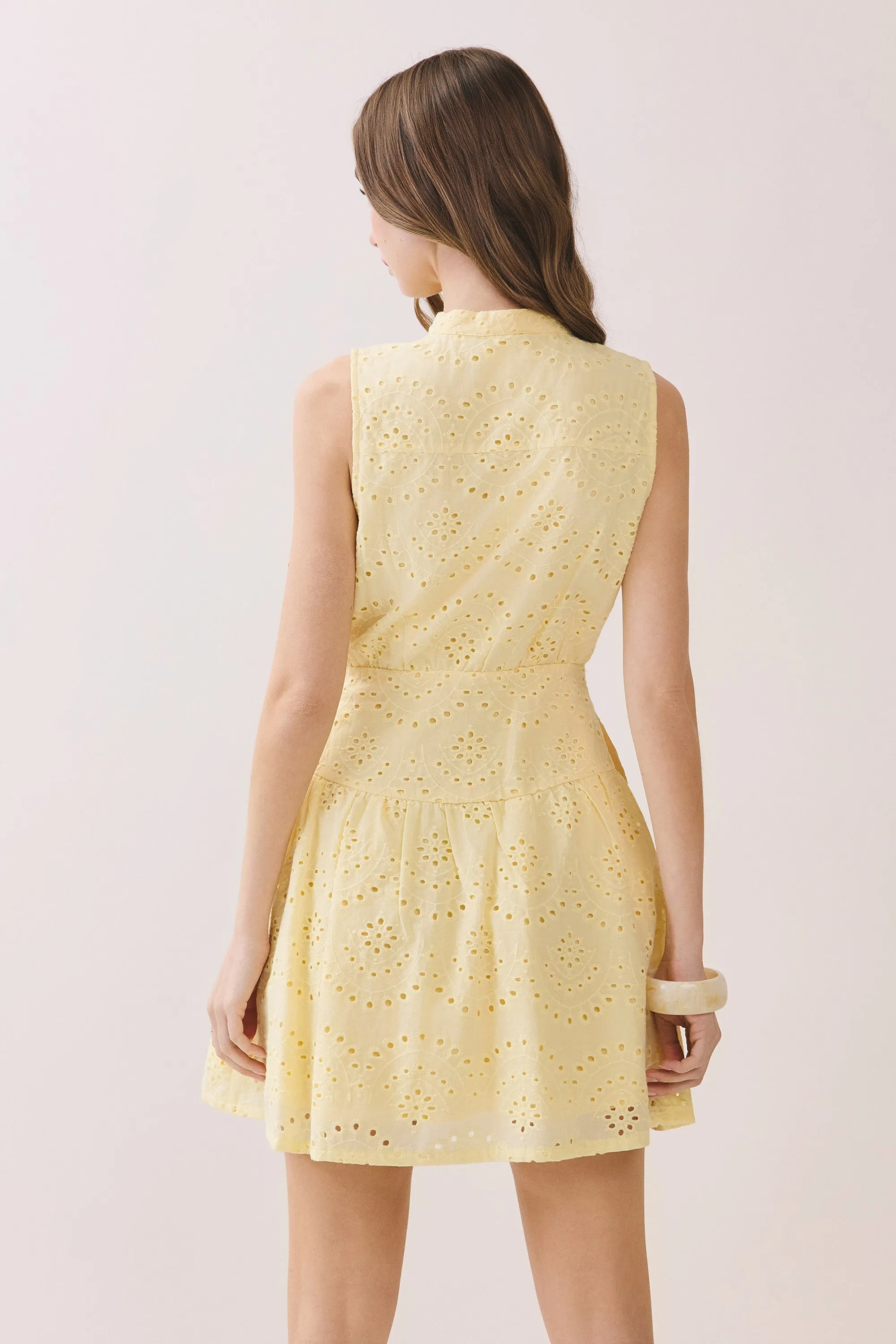 Aster Eyelet Dress, Yellow sold by North & Main Clothing Company product image thumbnail 4