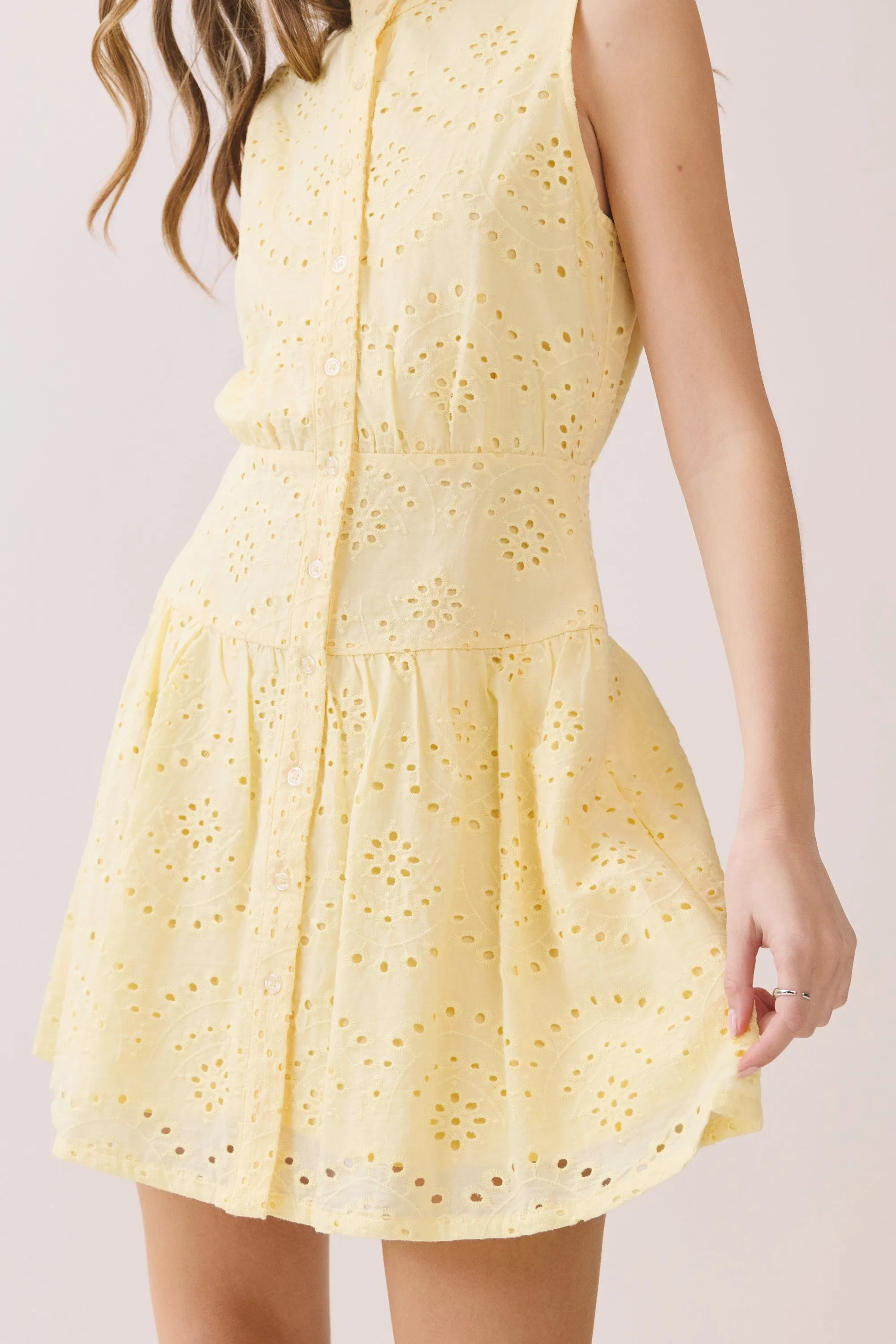 Aster Eyelet Dress, Yellow sold by North & Main Clothing Company product image thumbnail 3
