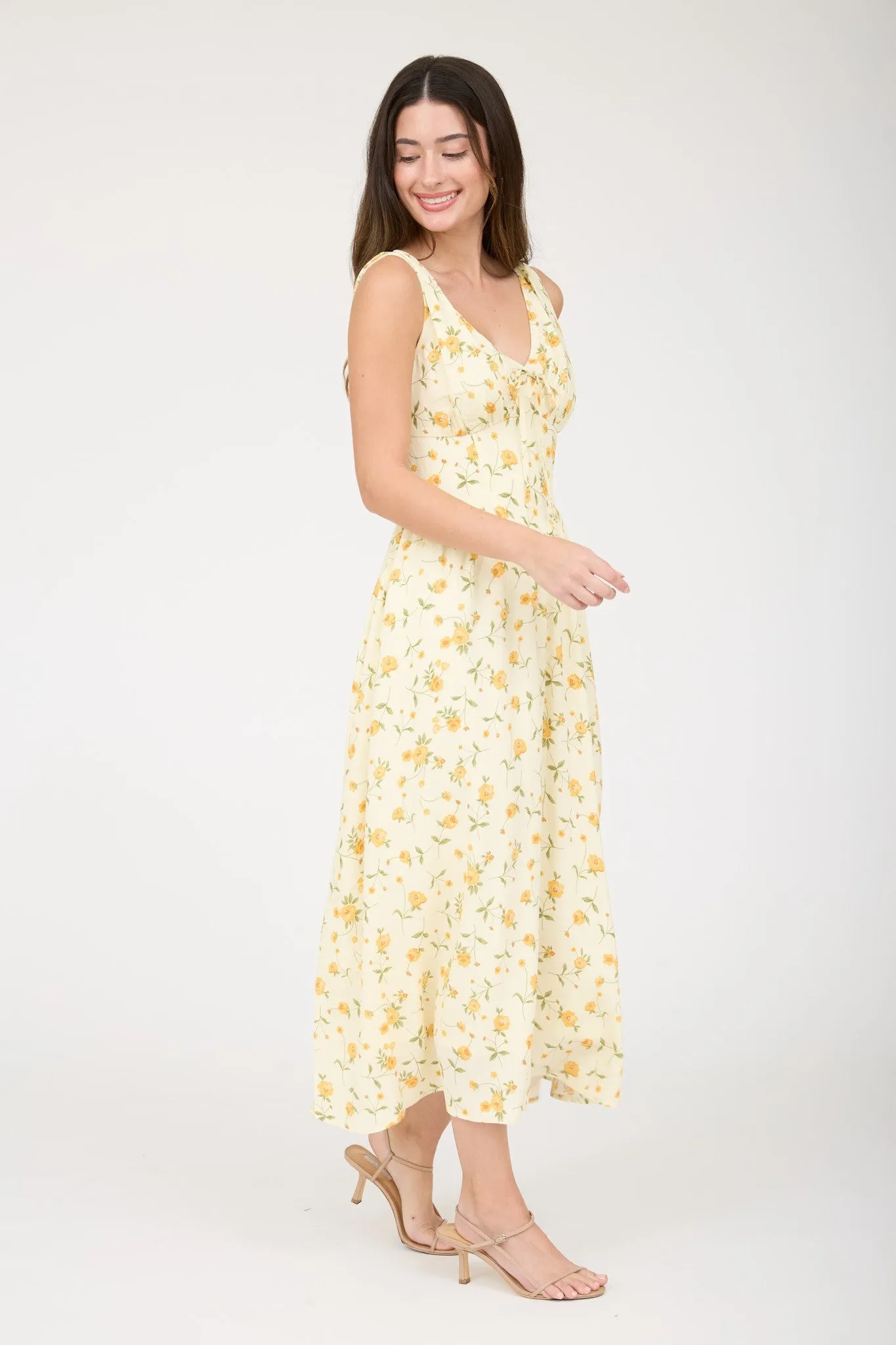 Florence Corset Midi Dress, Yellow Multi sold by North & Main Clothing Company product image thumbnail 3