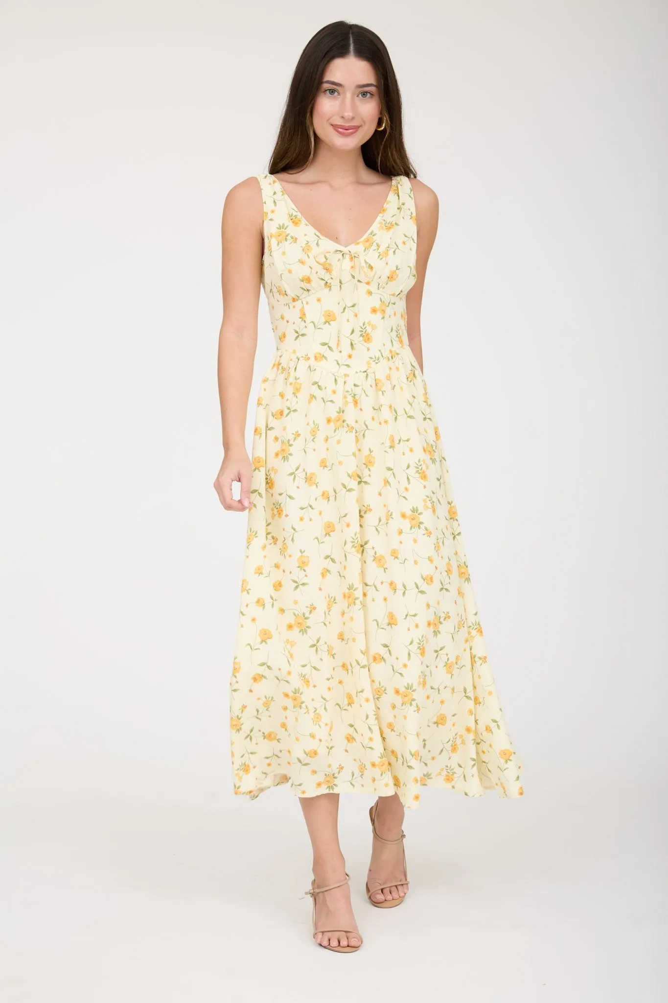 Florence Corset Midi Dress, Yellow Multi sold by North & Main Clothing Company product image thumbnail 5