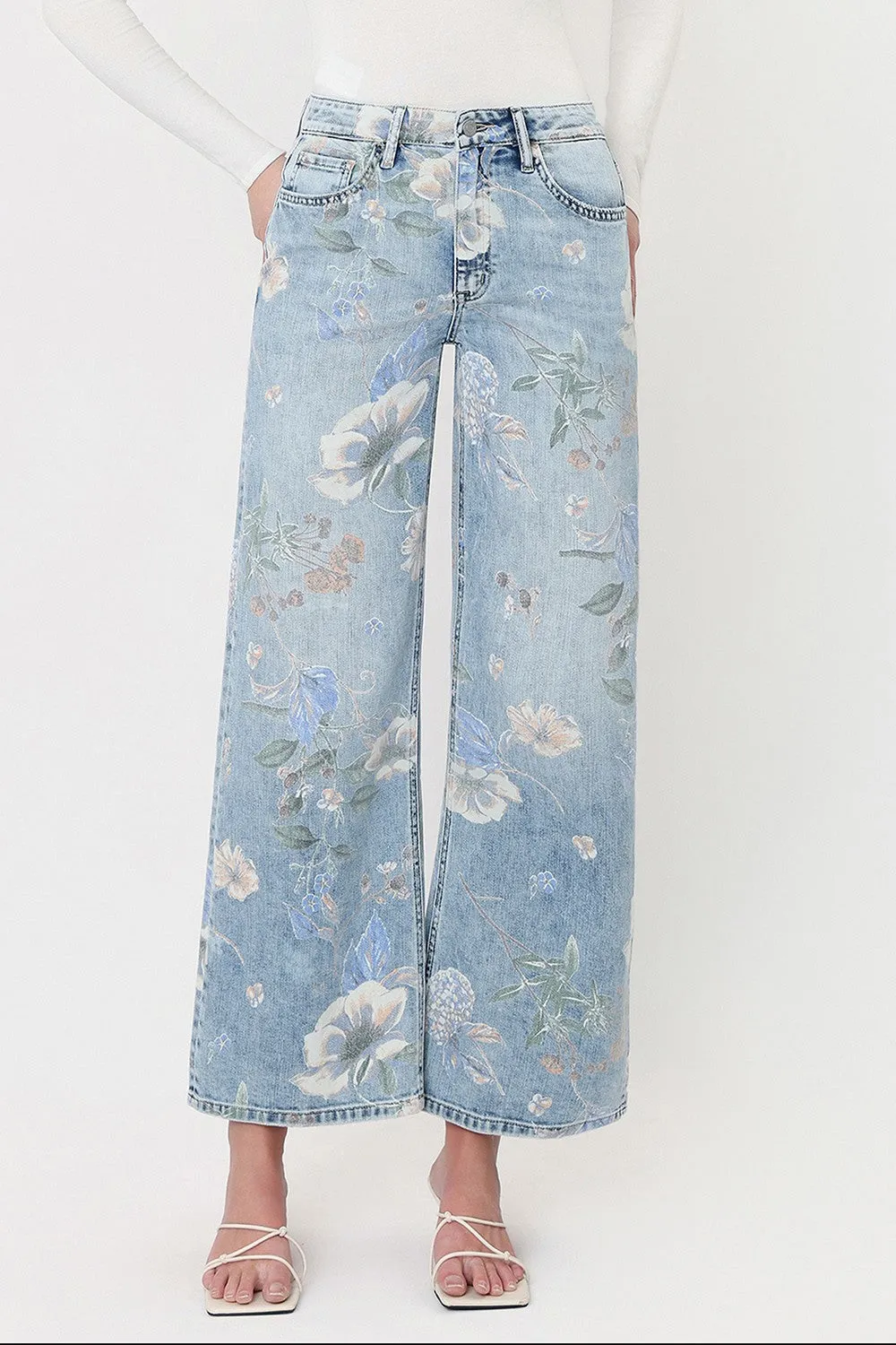 Super High Rise Flare Jeans, Floral Print sold by North & Main Clothing Company