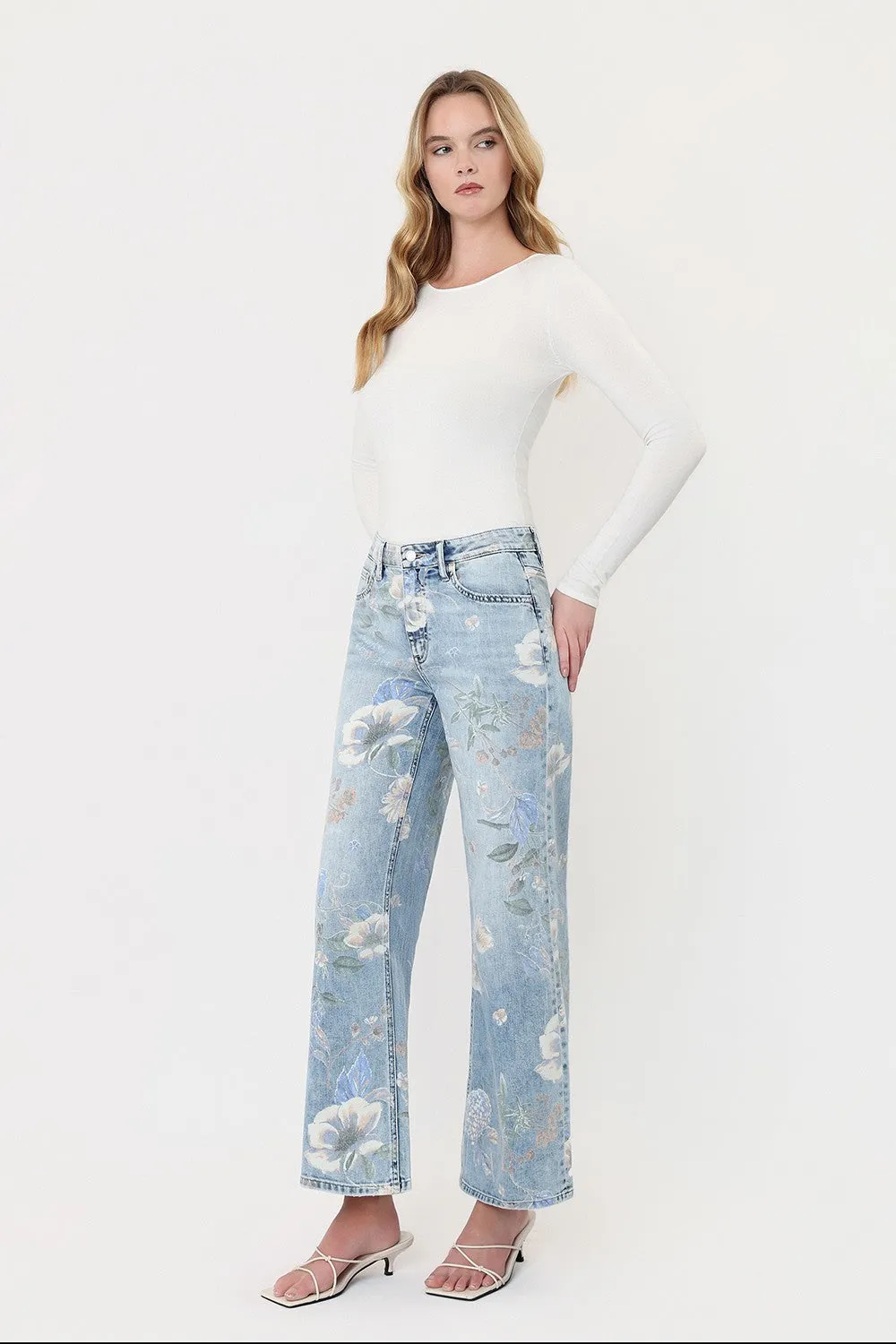Super High Rise Flare Jeans, Floral Print sold by North & Main Clothing Company product image thumbnail 3