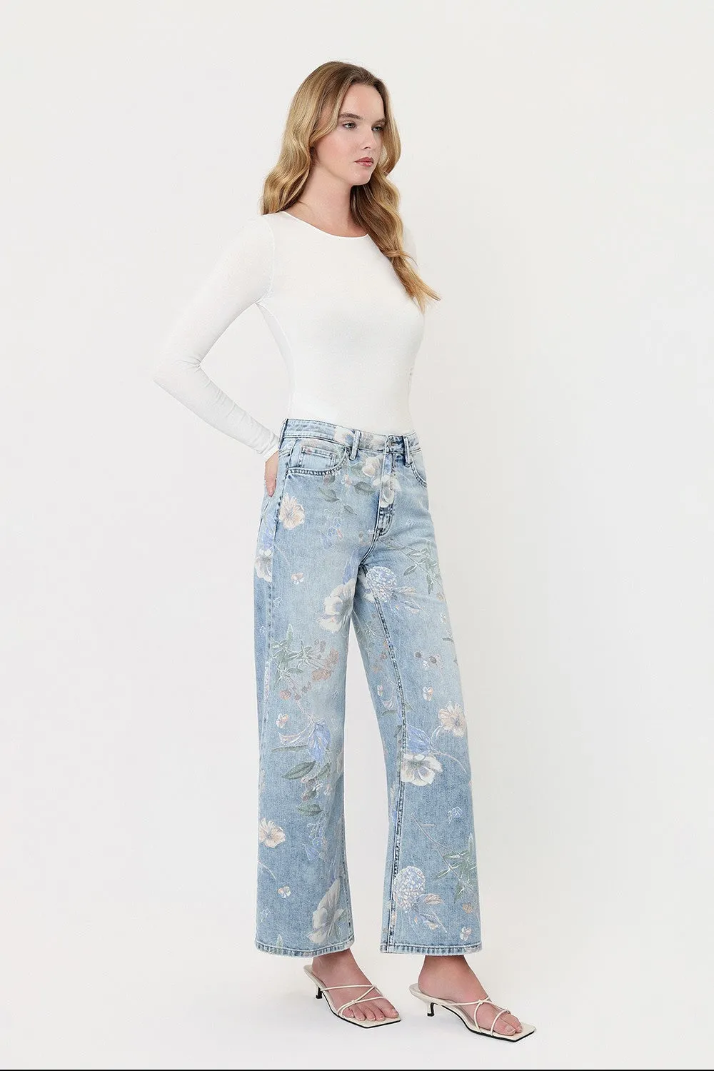 Super High Rise Flare Jeans, Floral Print sold by North & Main Clothing Company product image thumbnail 4