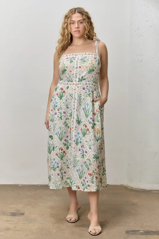 Haven Floral Midi Dress, Ivory Multi | Plus Size made by Polagram