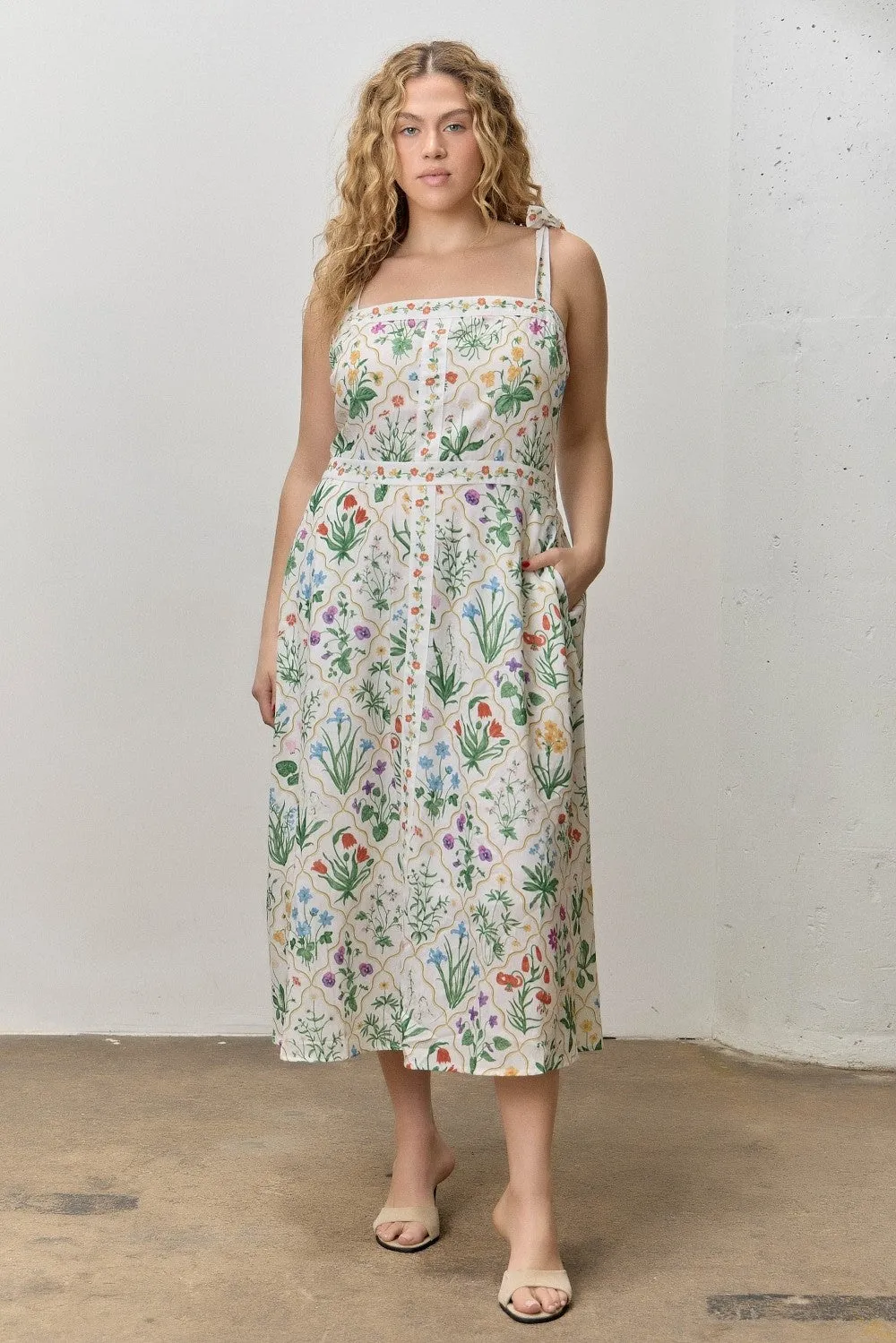 Haven Floral Midi Dress, Ivory Multi | Plus Size sold by North & Main Clothing Company