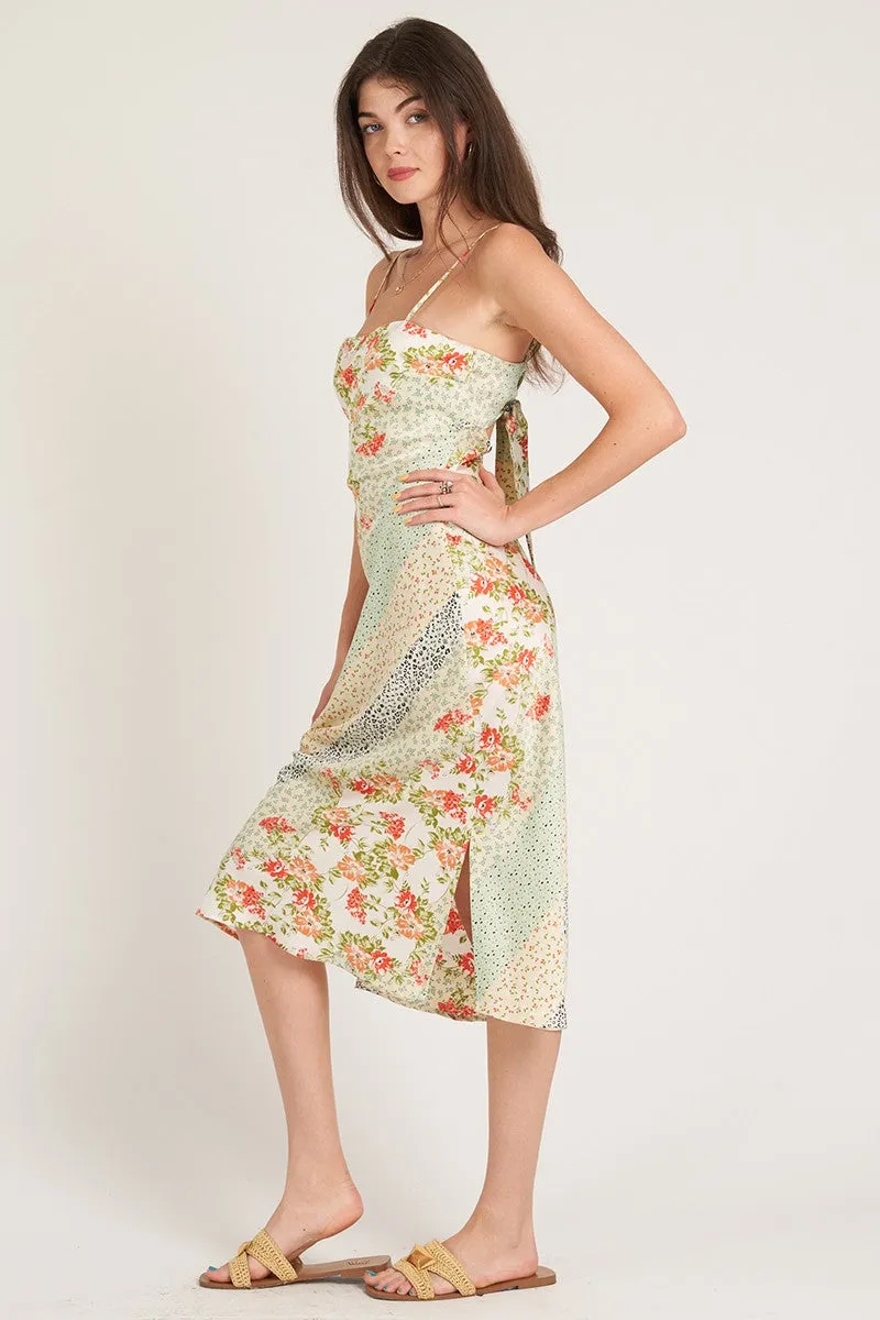 Satin Midi Dress, Ivory Multi sold by North & Main Clothing Company product image thumbnail 5