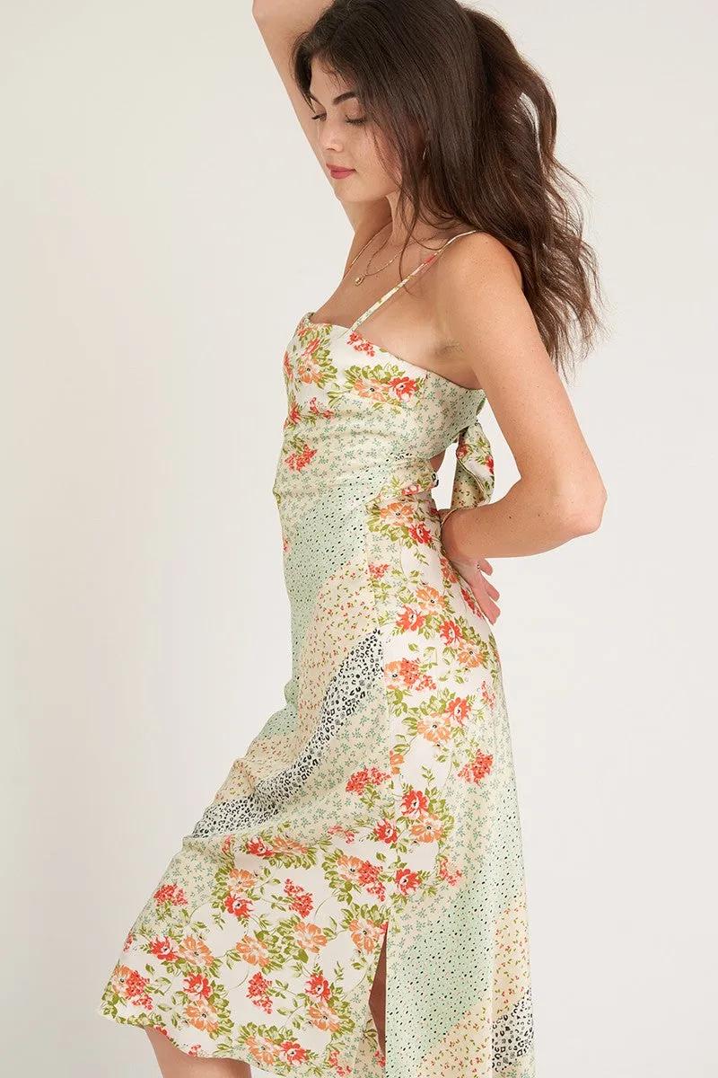 Satin Midi Dress, Ivory Multi sold by North & Main Clothing Company product image thumbnail 3