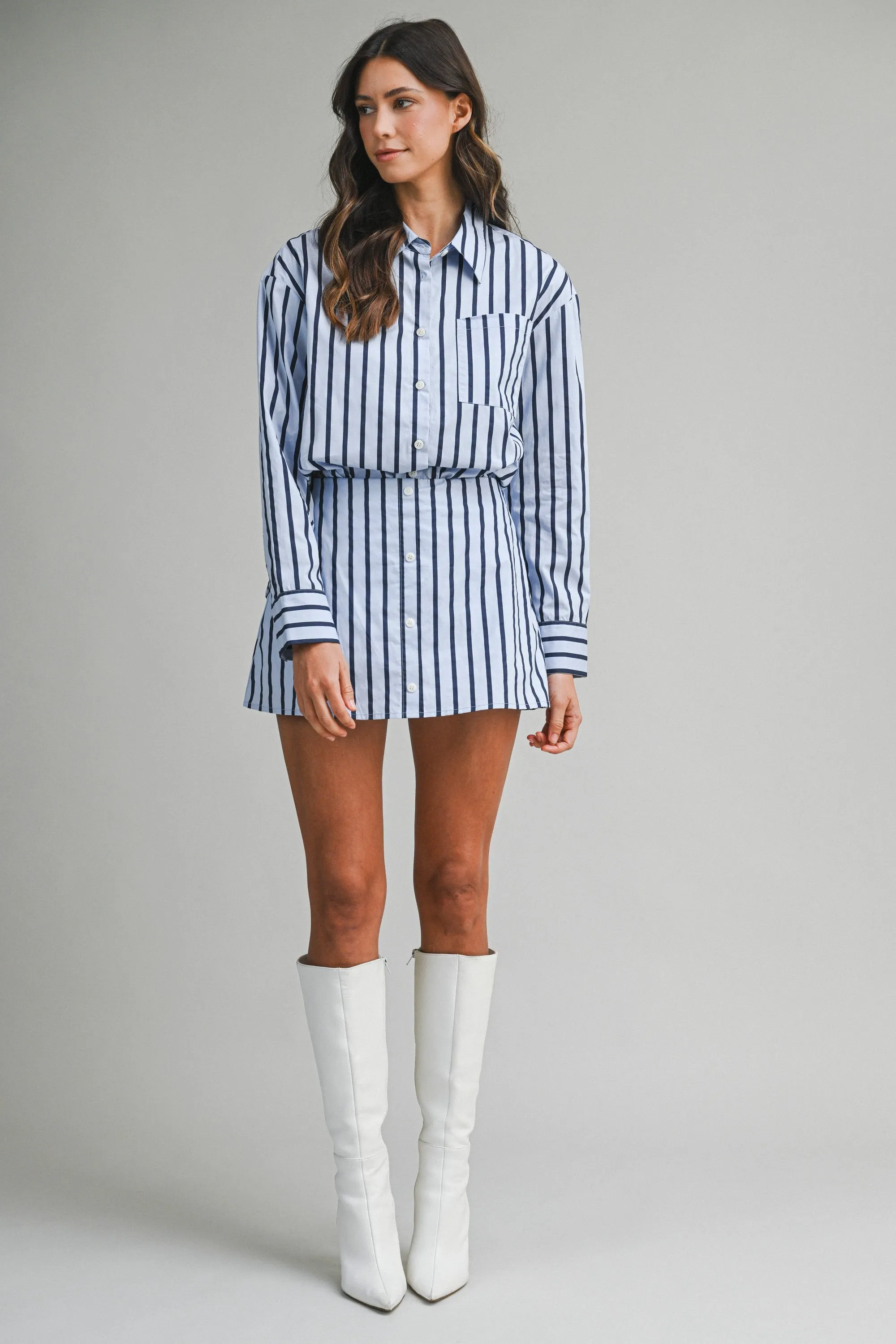 Wren Button Down Shirt & Skort Set, Blue sold by North & Main Clothing Company product image thumbnail 5