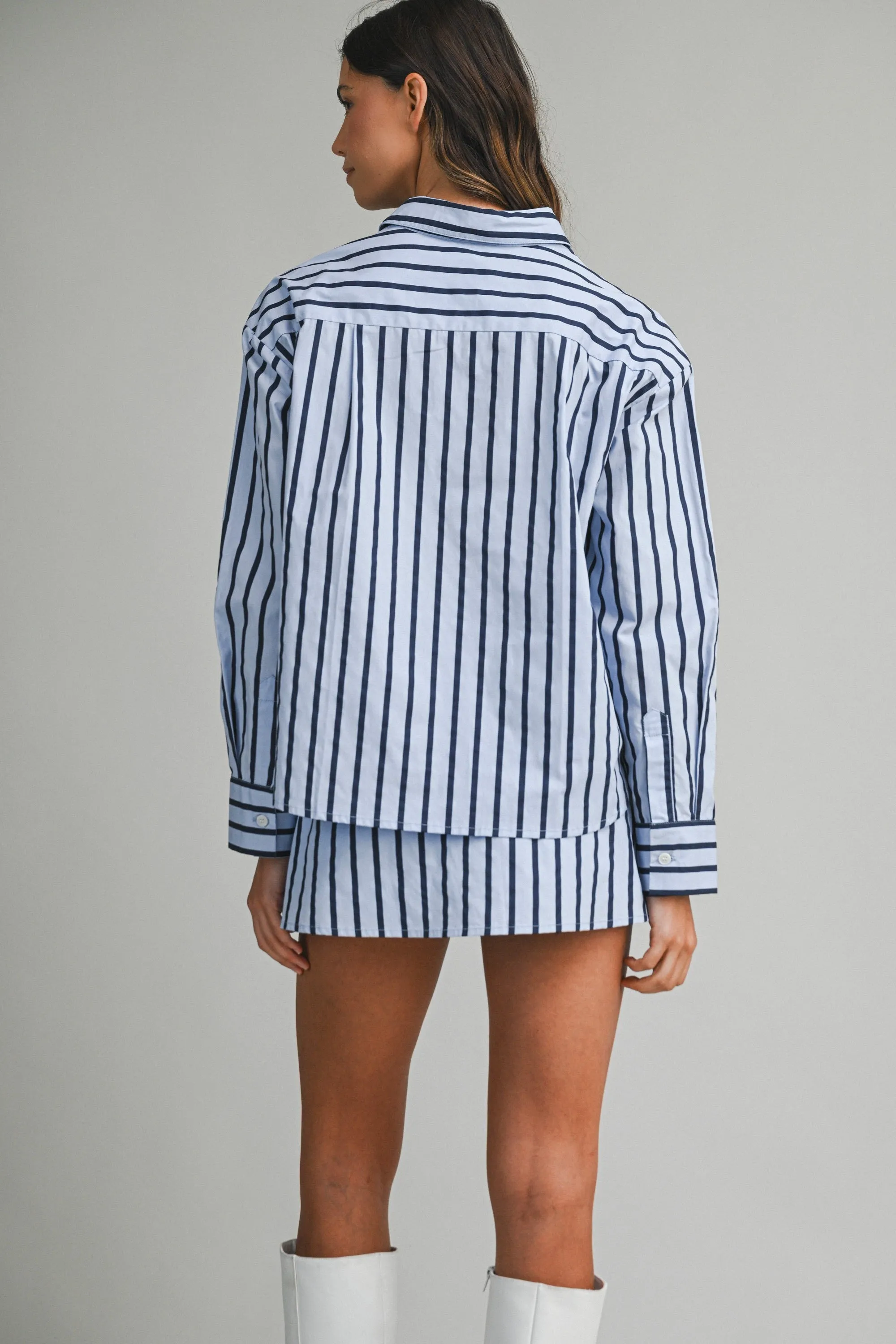 Wren Button Down Shirt & Skort Set, Blue sold by North & Main Clothing Company product image thumbnail 4
